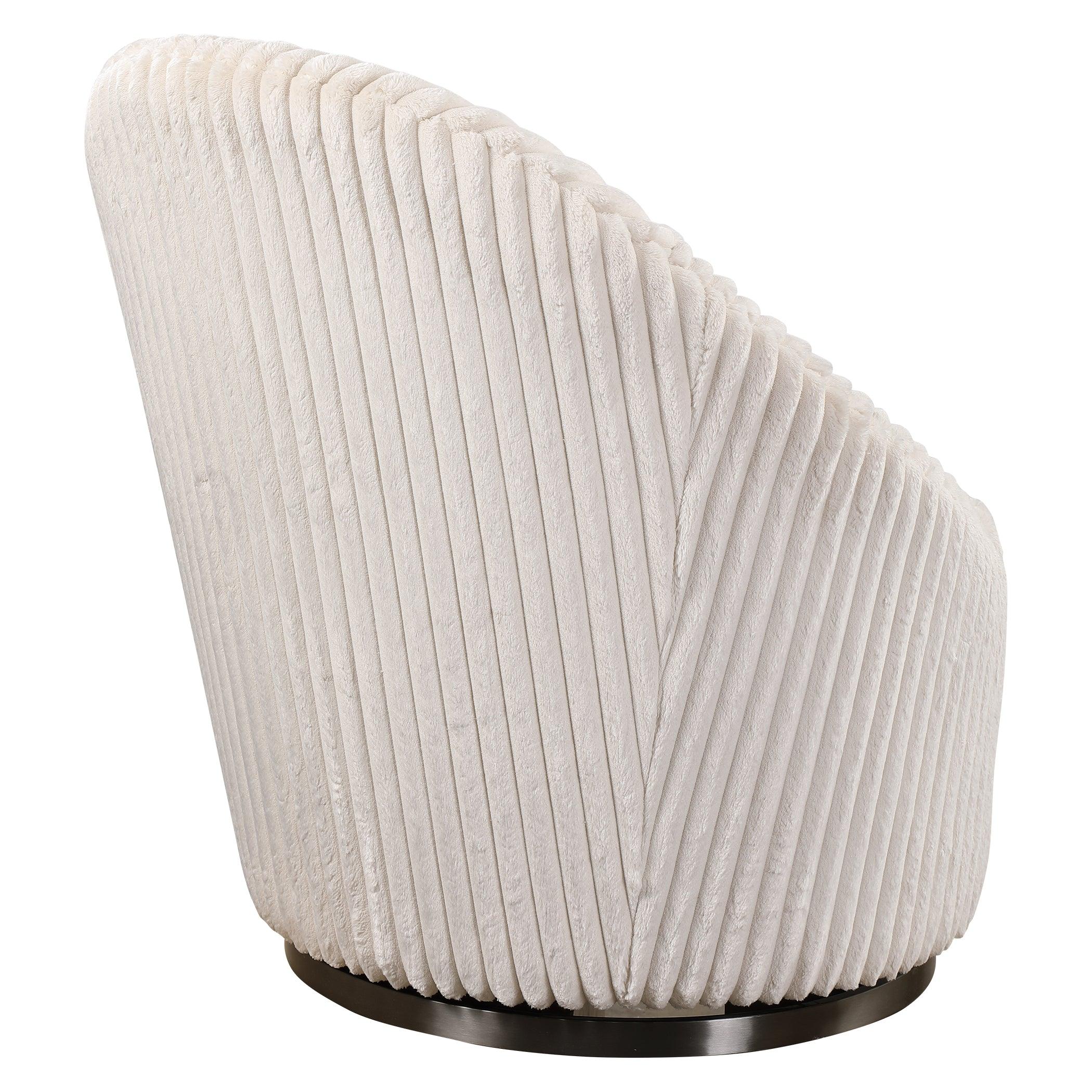Crue White Swivel Chair - Frankwebs