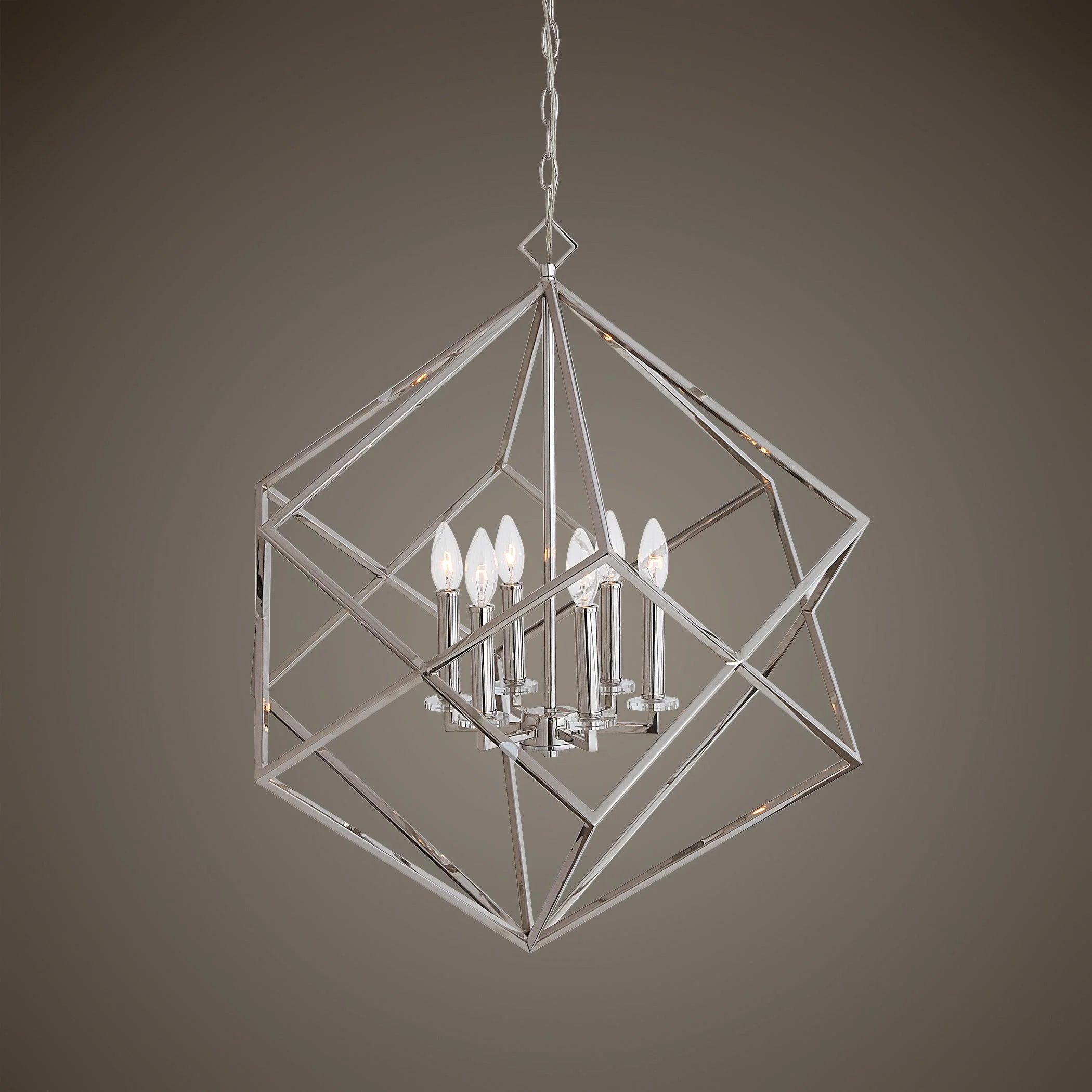 EUCLID 6 LIGHT NICKEL CUBE PENDANT - Frankwebs