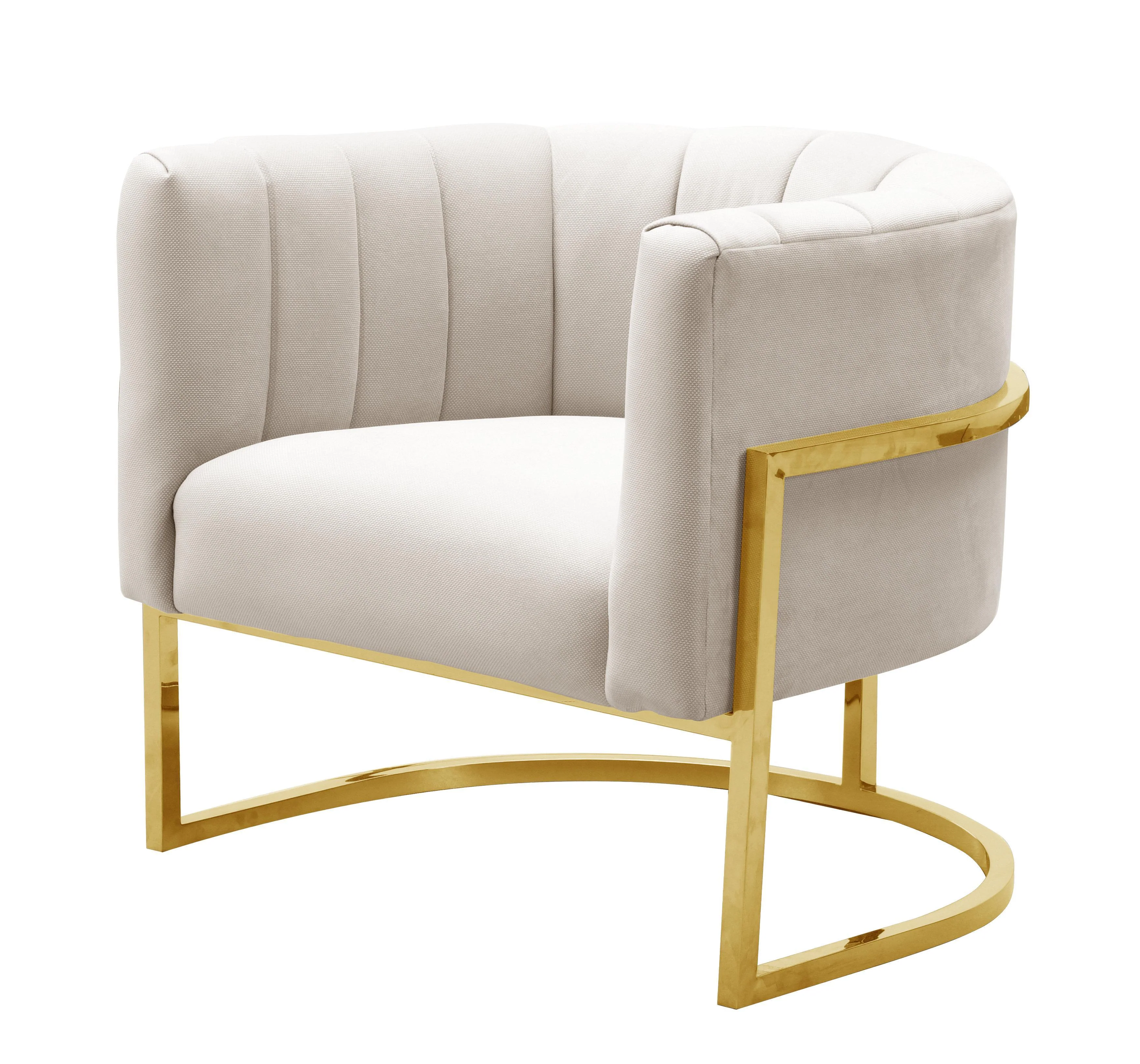 Magnolia Spotted Cream Chair with Gold - Frankwebs