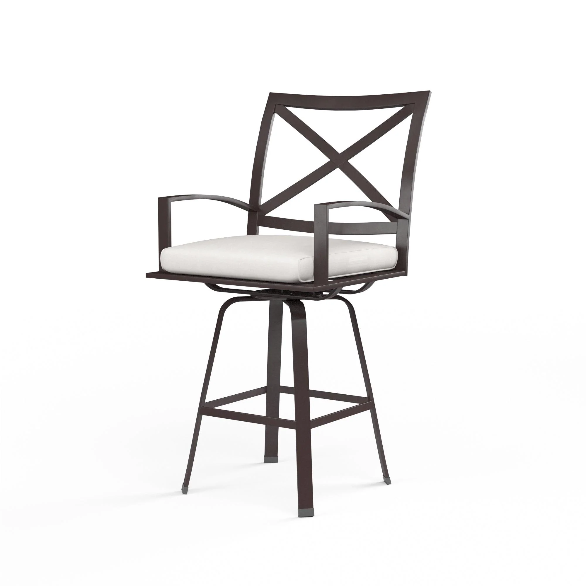 La Jolla Swivel Barstool in Canvas Flax w/ Self Welt - Frankwebs