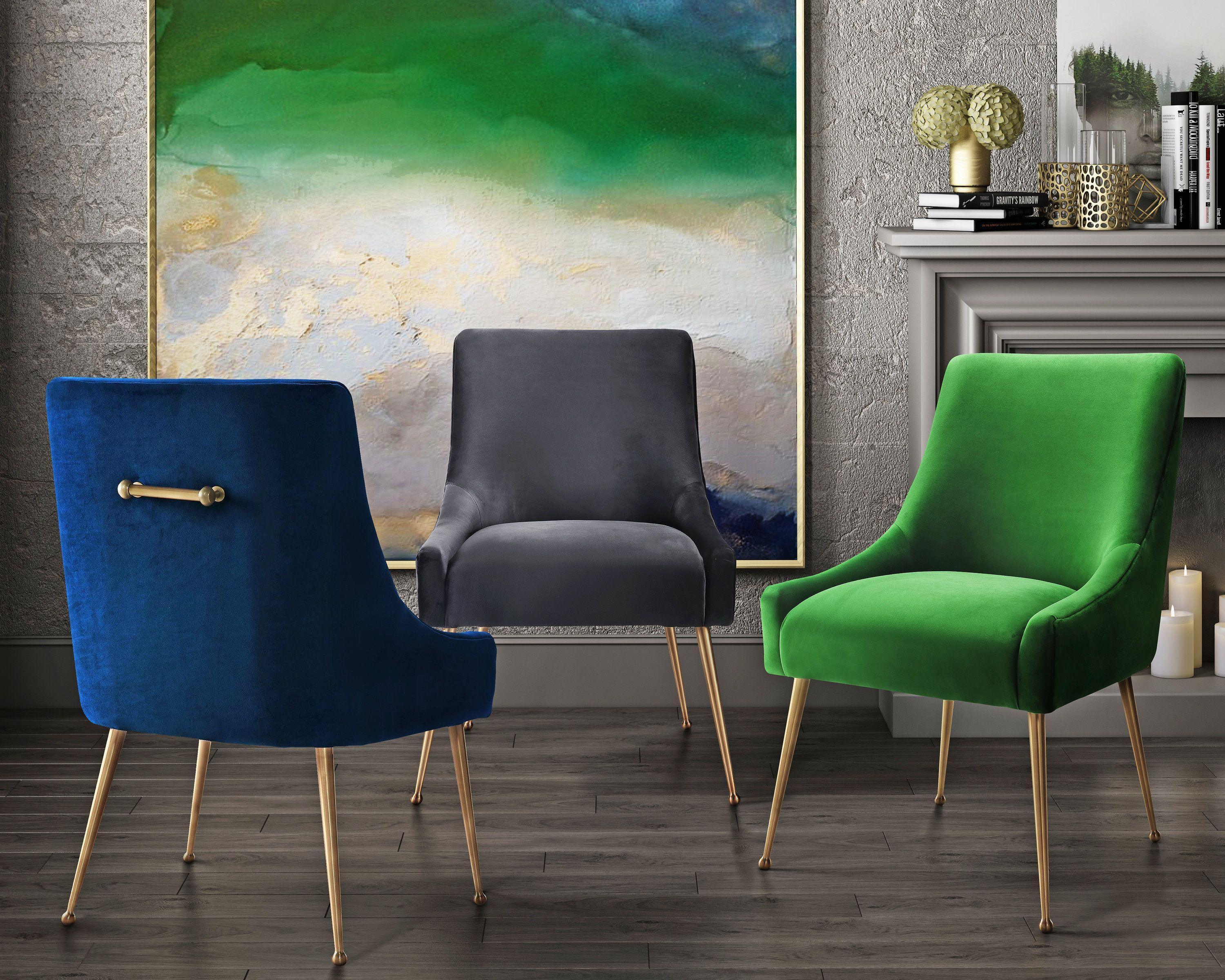 Beatrix Grey Velvet Side Chair - Frankwebs