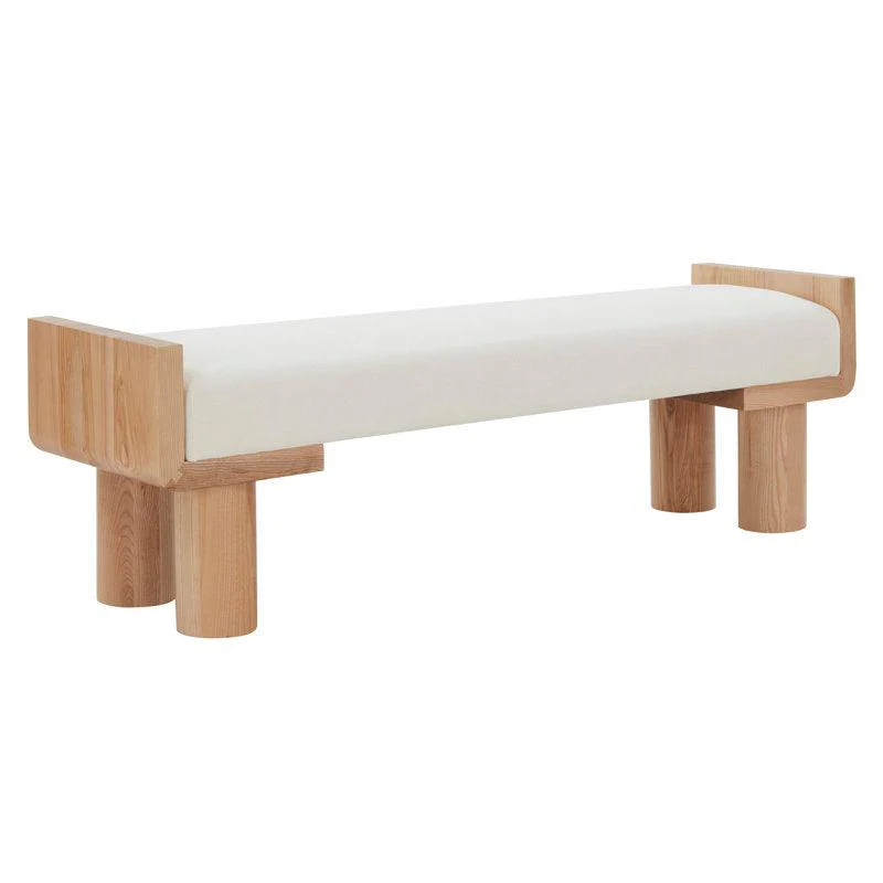 Iryna Boucle And Wood Bench - Frankwebs