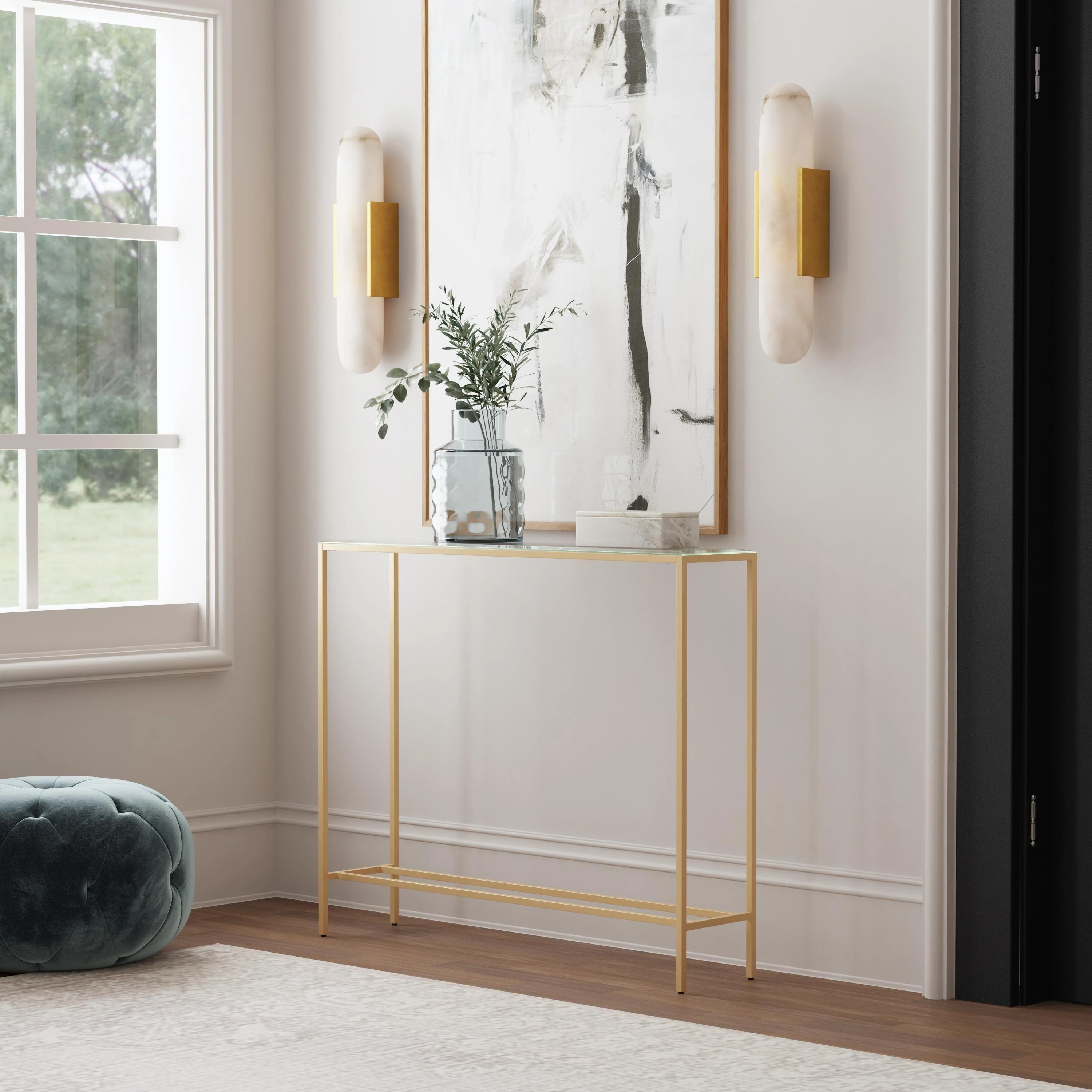 Darrin Mini Console Table - Gold - Frankwebs