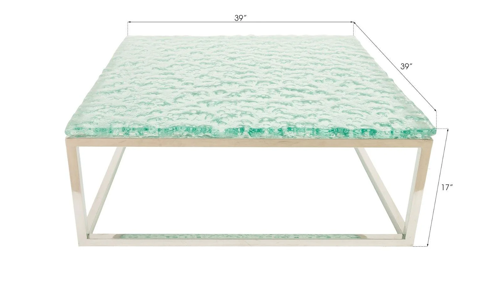 Bubble Glass Coffee Table, Stainless Steel Base - Frankwebs