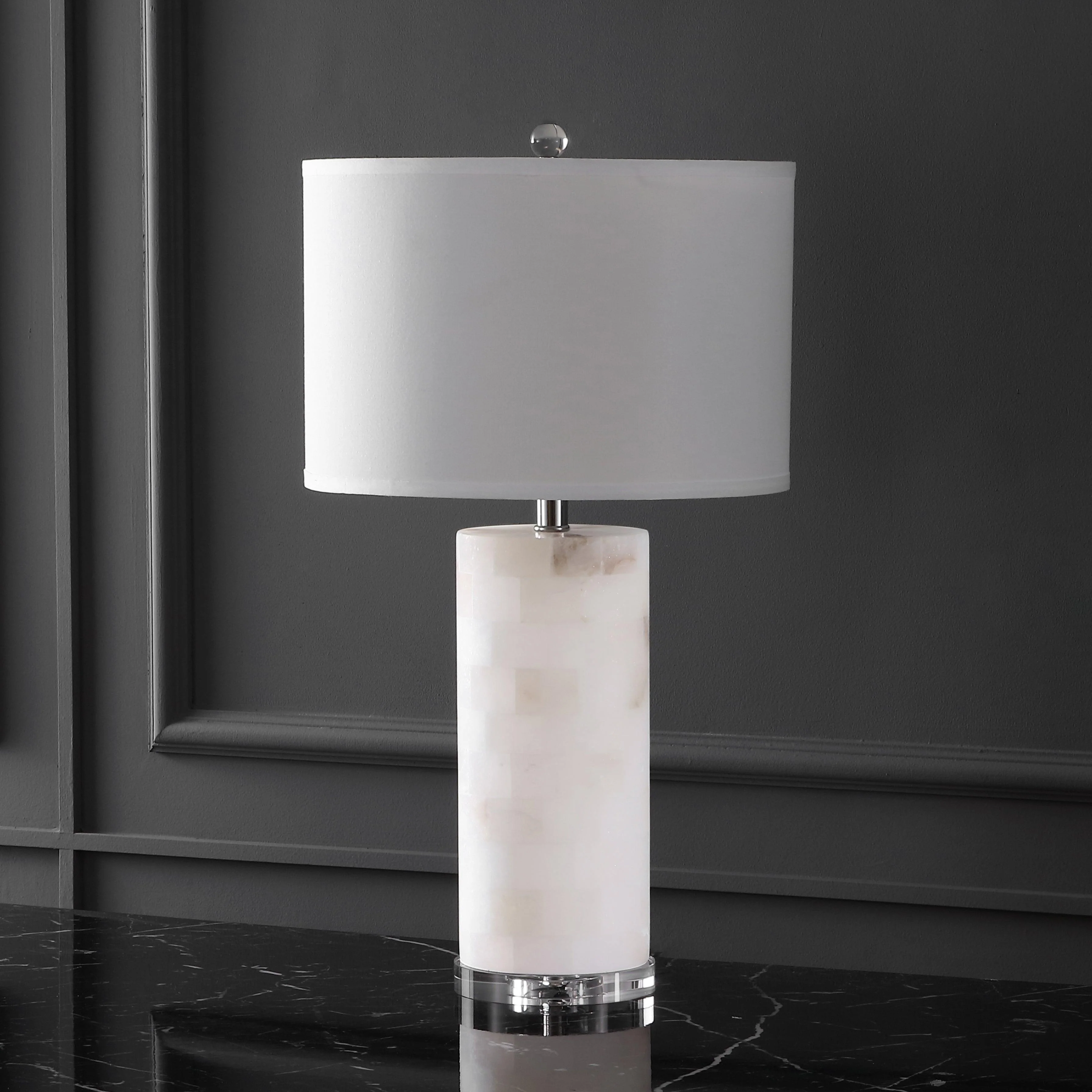 MASSEY ROUND ALABASTER TABLE LAMP - Frankwebs