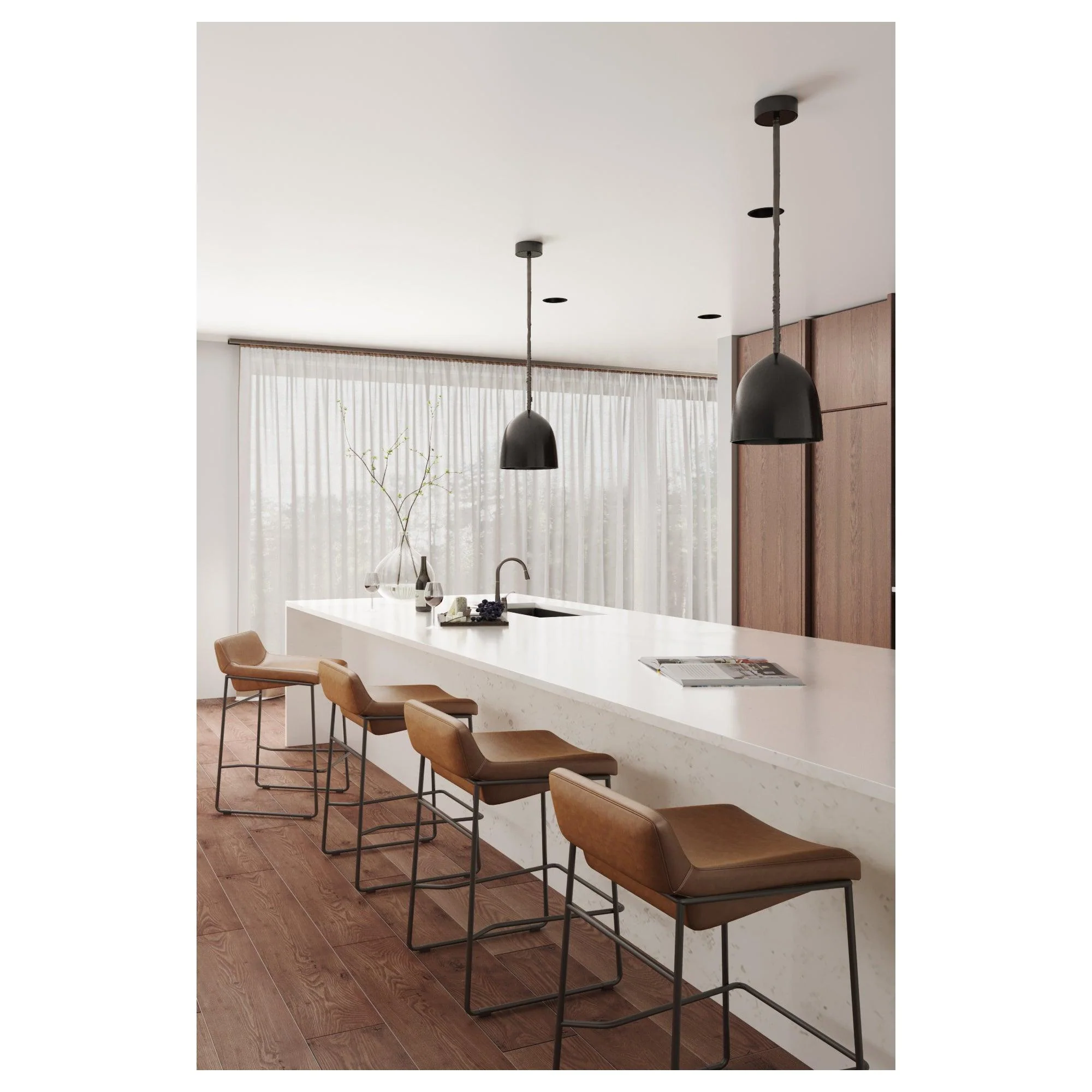 Starlet Counter Stool Open Road Brown Leather - Set Of Two - Frankwebs