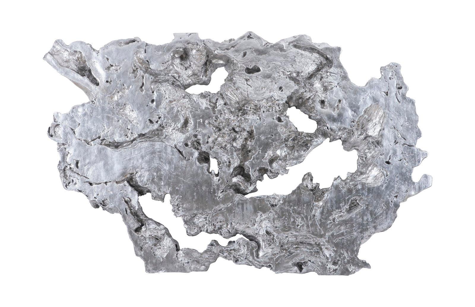 Burled Root Wall Art, Large, Silver Leaf - Frankwebs