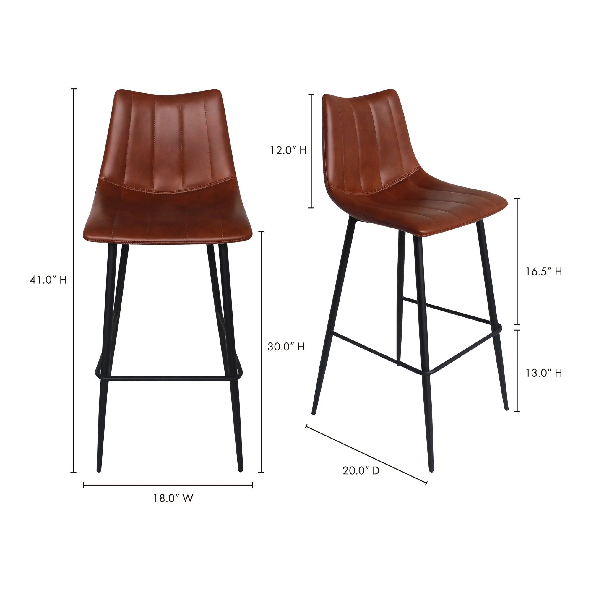 Alibi Barstool Brown - Set Of Two - Frankwebs