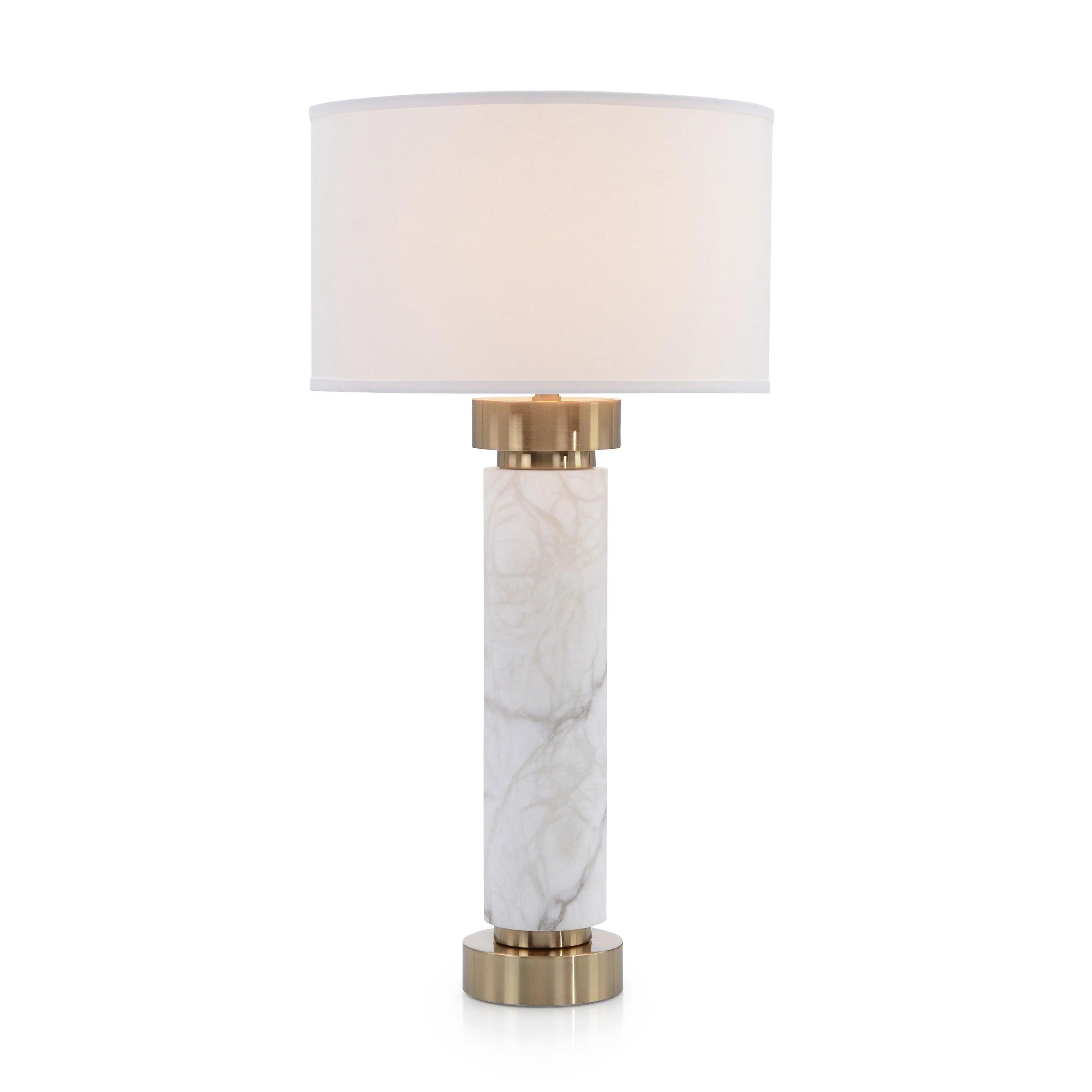 Alabaster and Coffee Bronze Table Lamp - Frankwebs