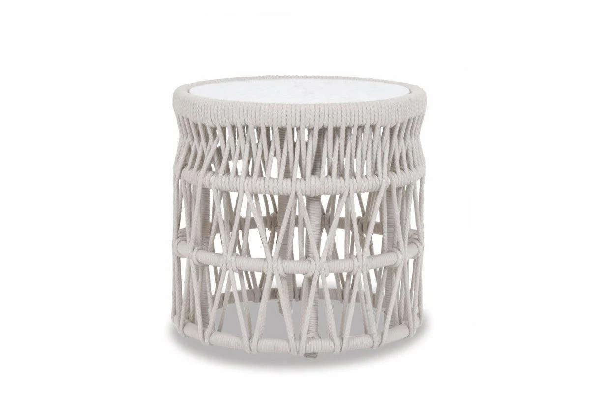 Dana End Table with Honed Carrara Marble Top - Frankwebs