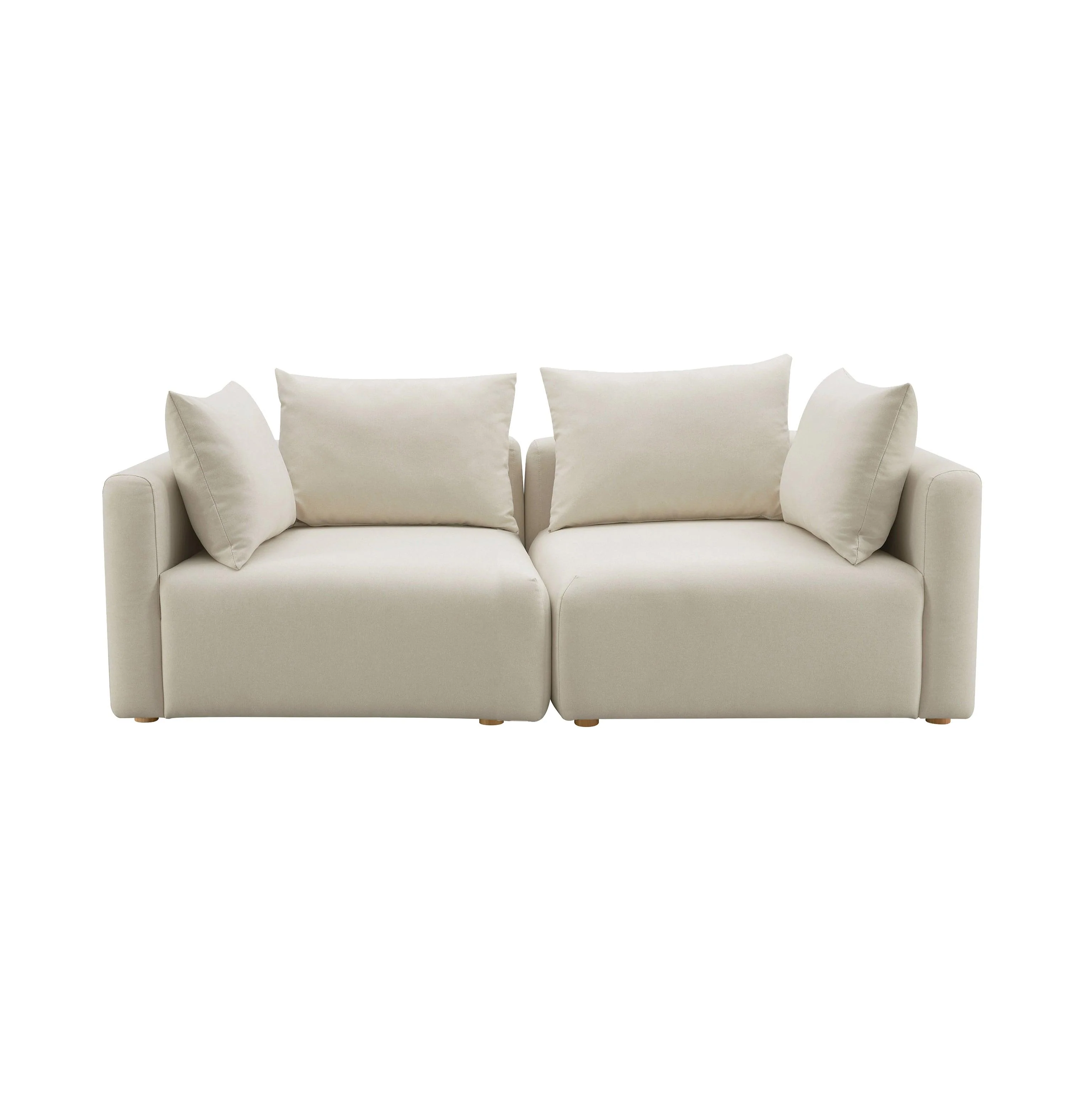 Hangover Cream Linen Loveseat - Frankwebs
