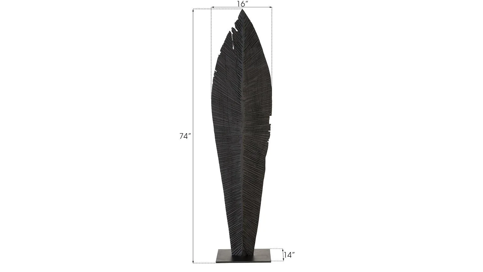 Carved Leaf on Stand, Burnt, LG - Frankwebs