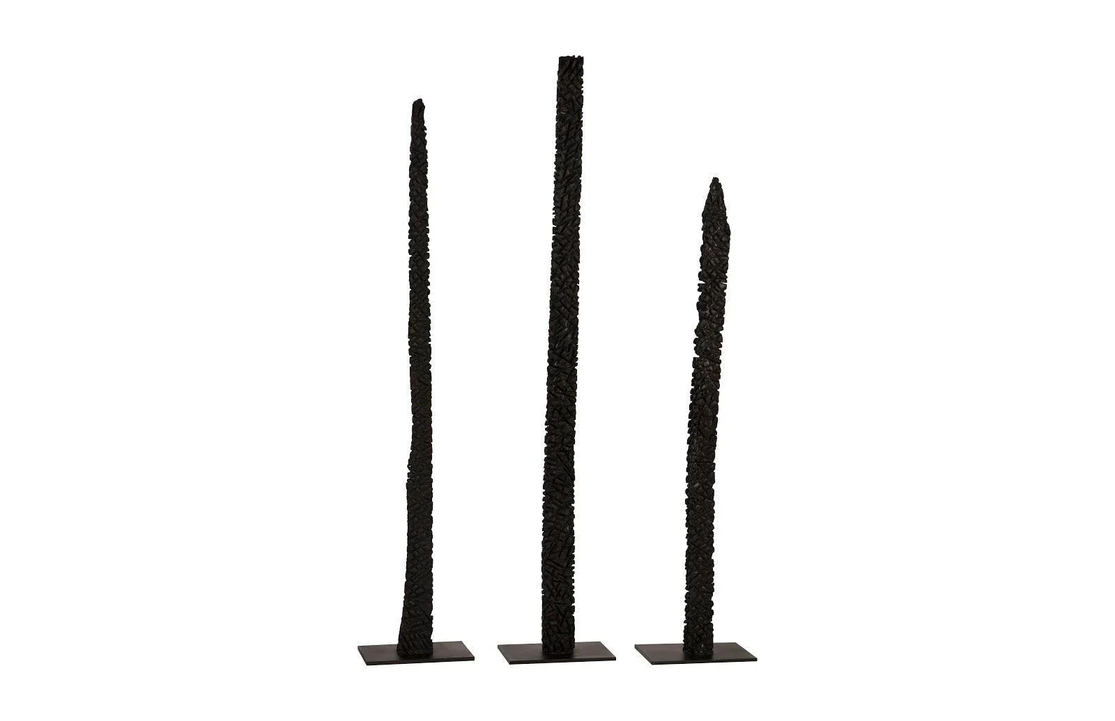 Post Set of 3, Metal Base, Burnt - Frankwebs
