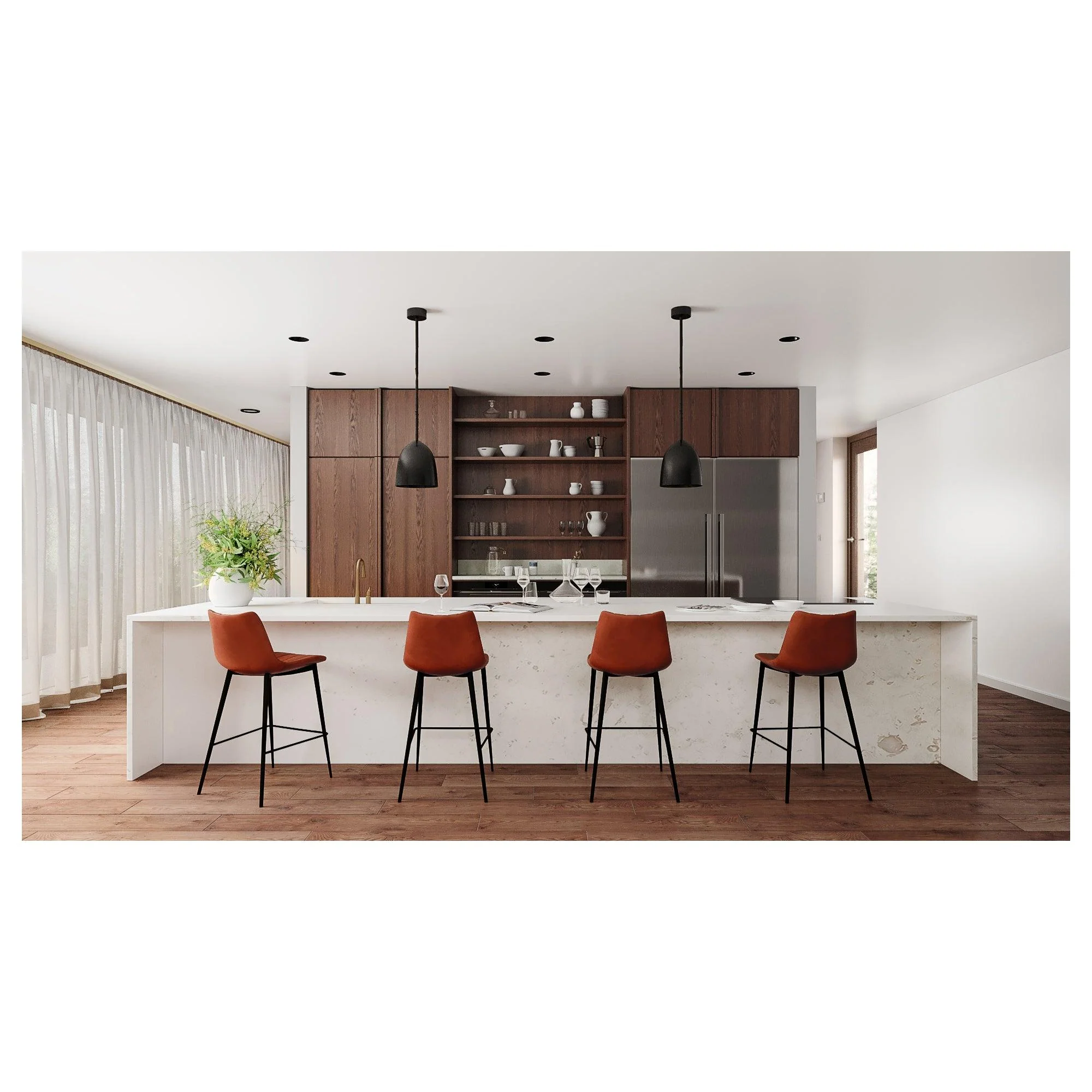 Alibi Barstool Brown - Set Of Two - Frankwebs