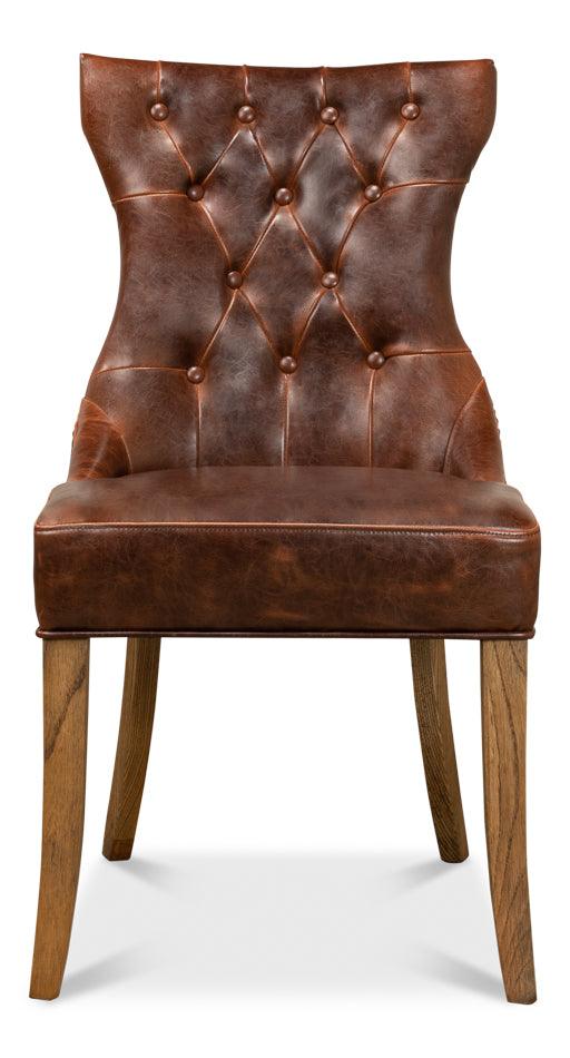 Sophie Side Chair - Dark Brown Leather - Set of 2 - Frankwebs