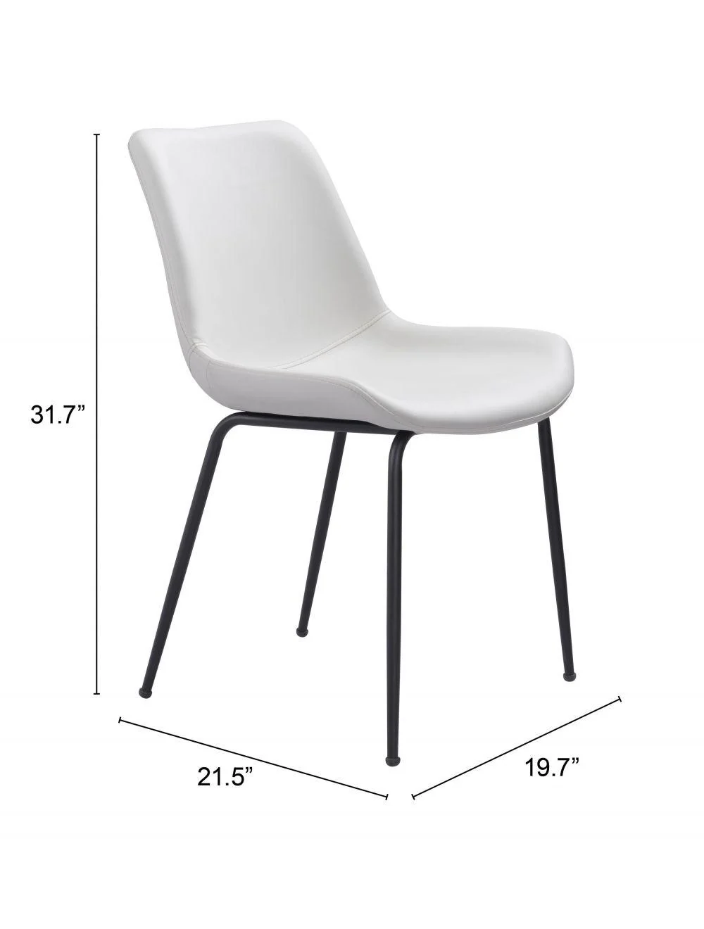 Byron Dining Chair (Set of 2) White - Frankwebs