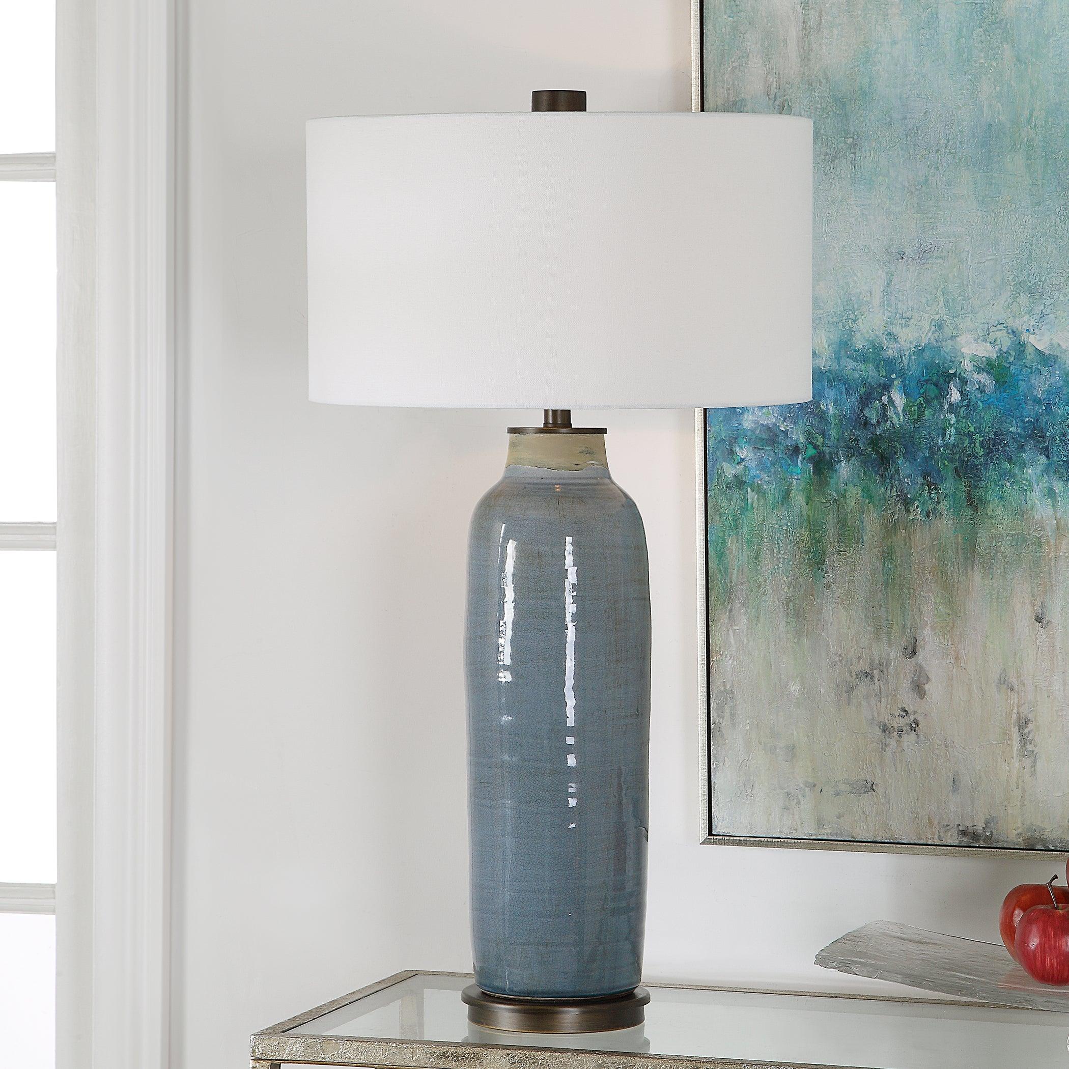 VICENTE SLATE BLUE TABLE LAMP - Frankwebs