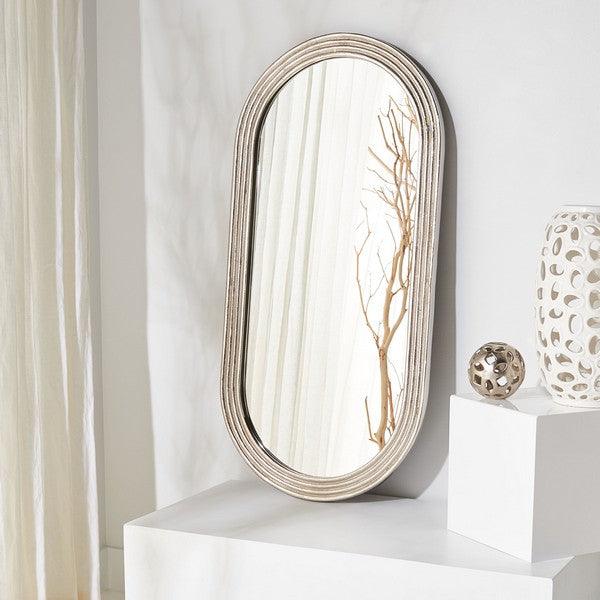 SHANIA OVAL SILVER MIRROR - Frankwebs