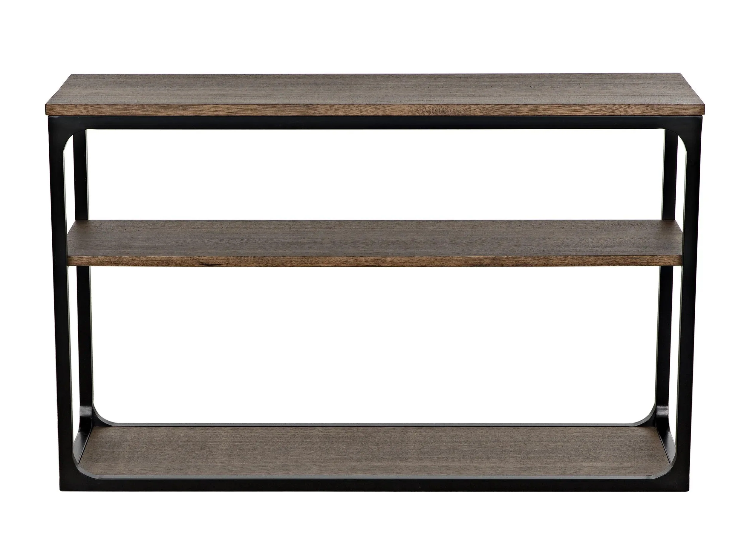Novie Console, Small, Black Steel with Dark Walnut - Frankwebs