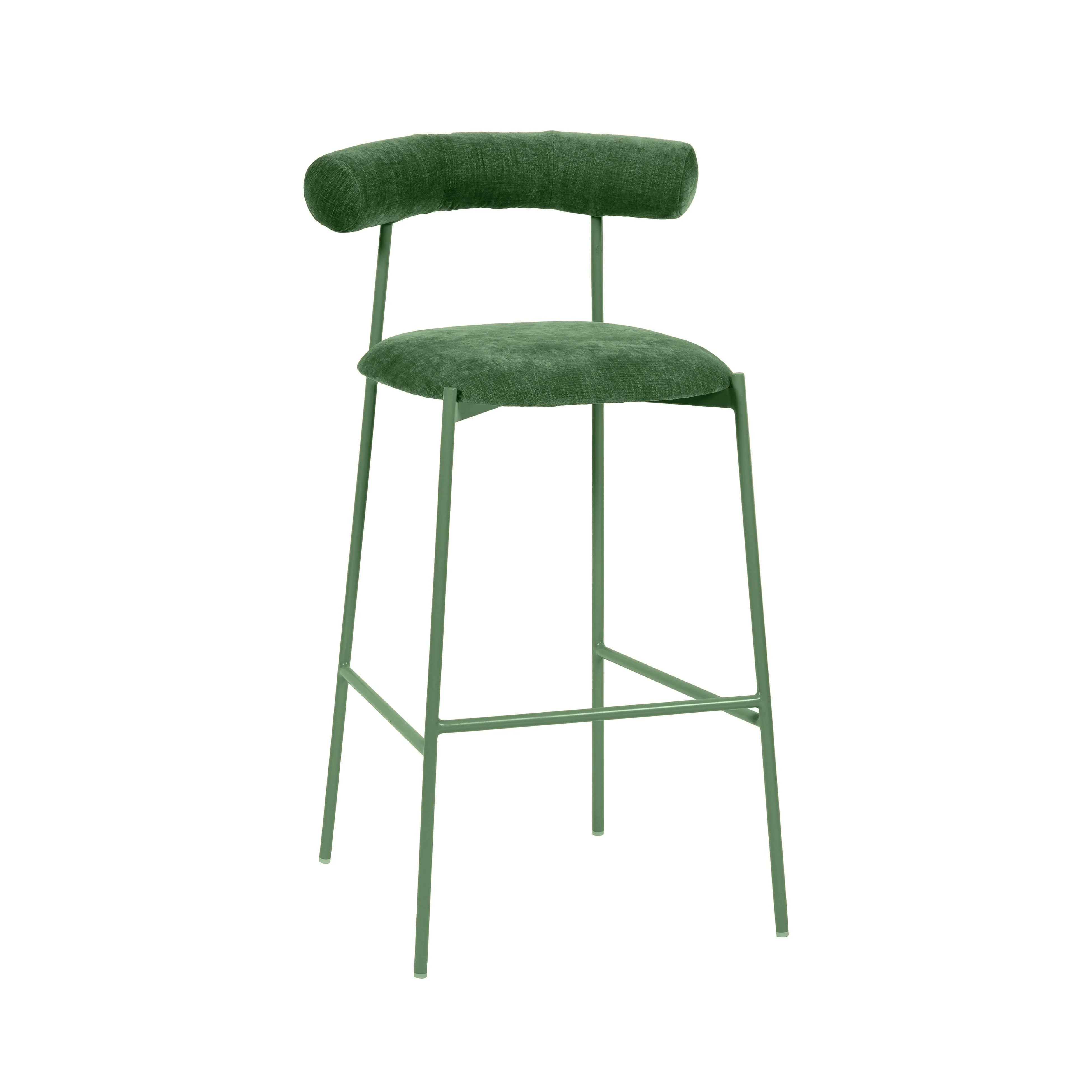 Liliana Forest Green Velvet Bar Stool - Frankwebs
