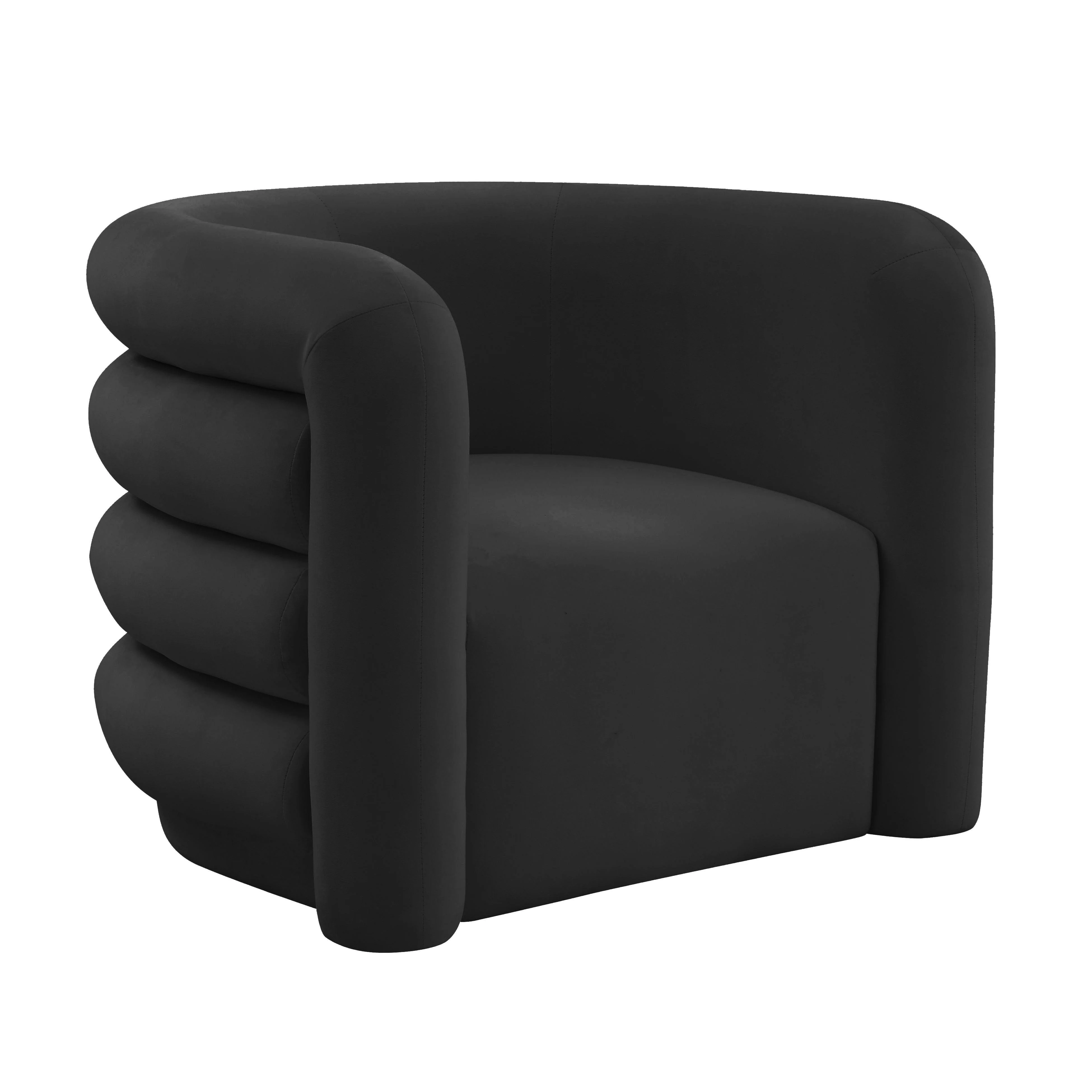 Curves Black Velvet Lounge Chair - Frankwebs