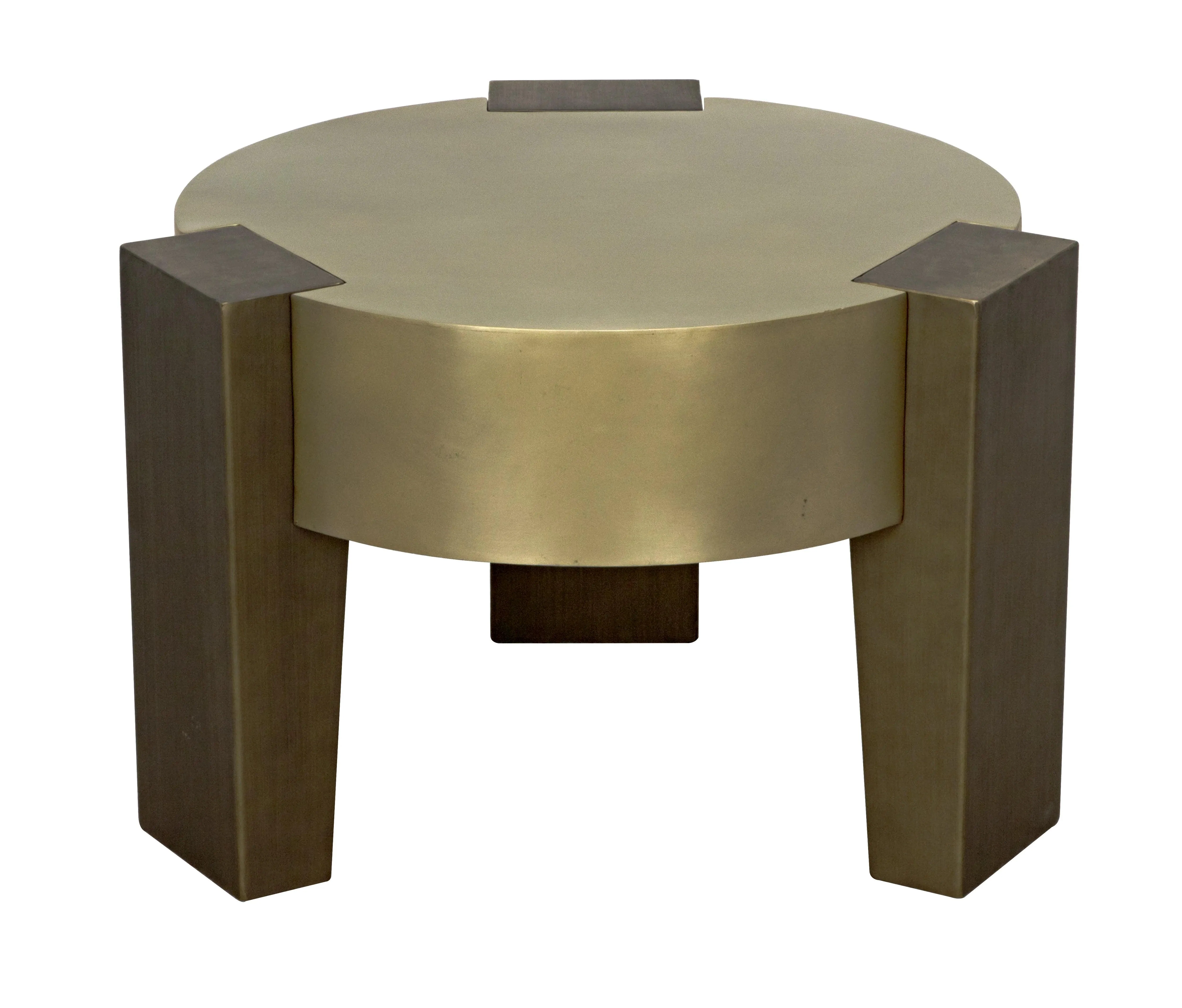 Carrusel Coffee Table, Metal with Brass and Aged Brass Finish - Frankwebs