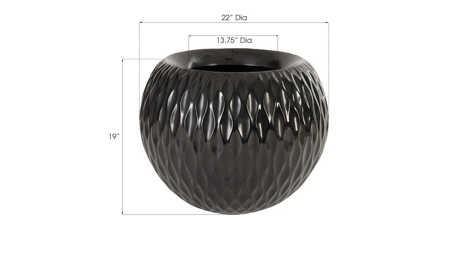 Ripple Planter, Gel Coat Black - Frankwebs