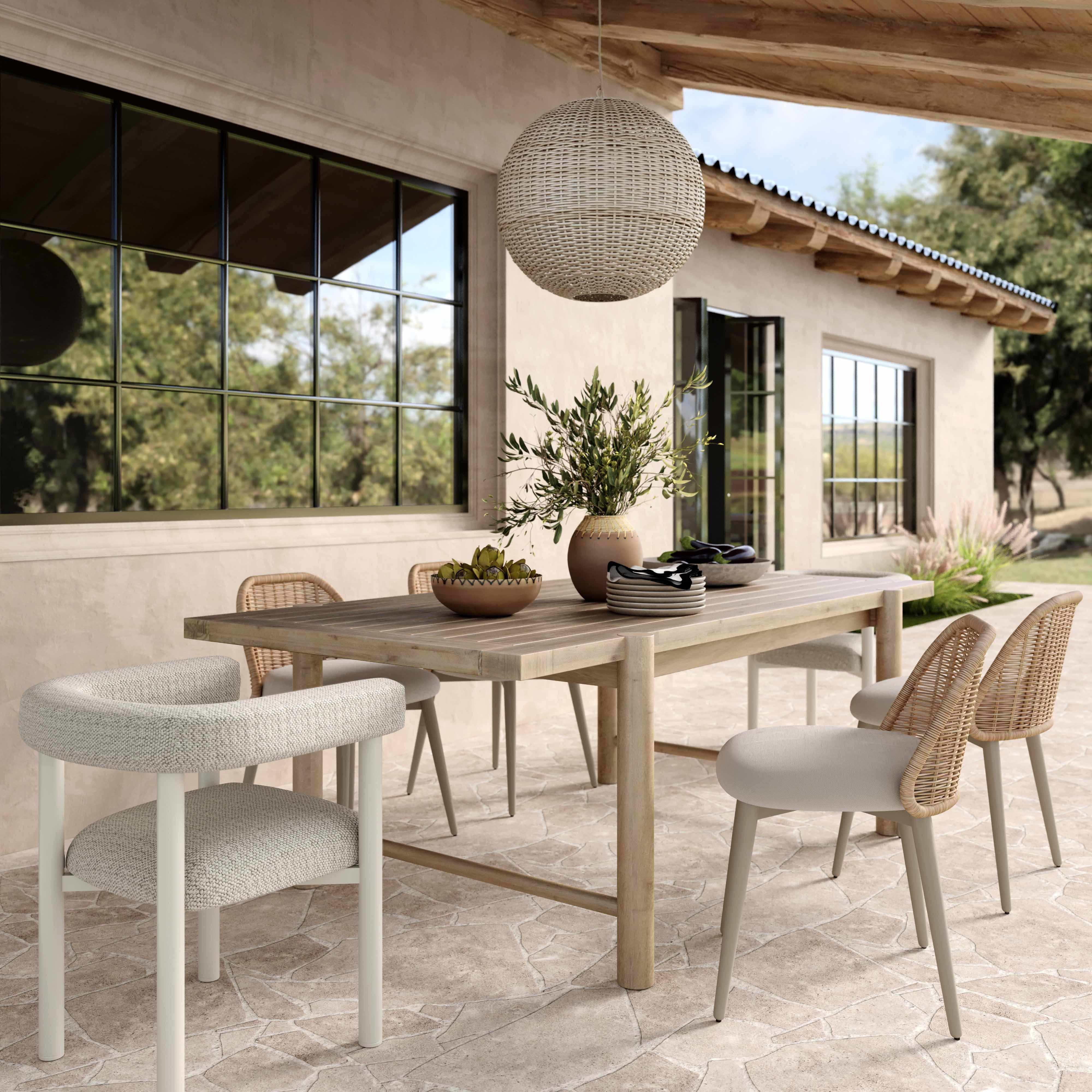 Jackie Cream Outdoor Textured Dining Chair - Frankwebs