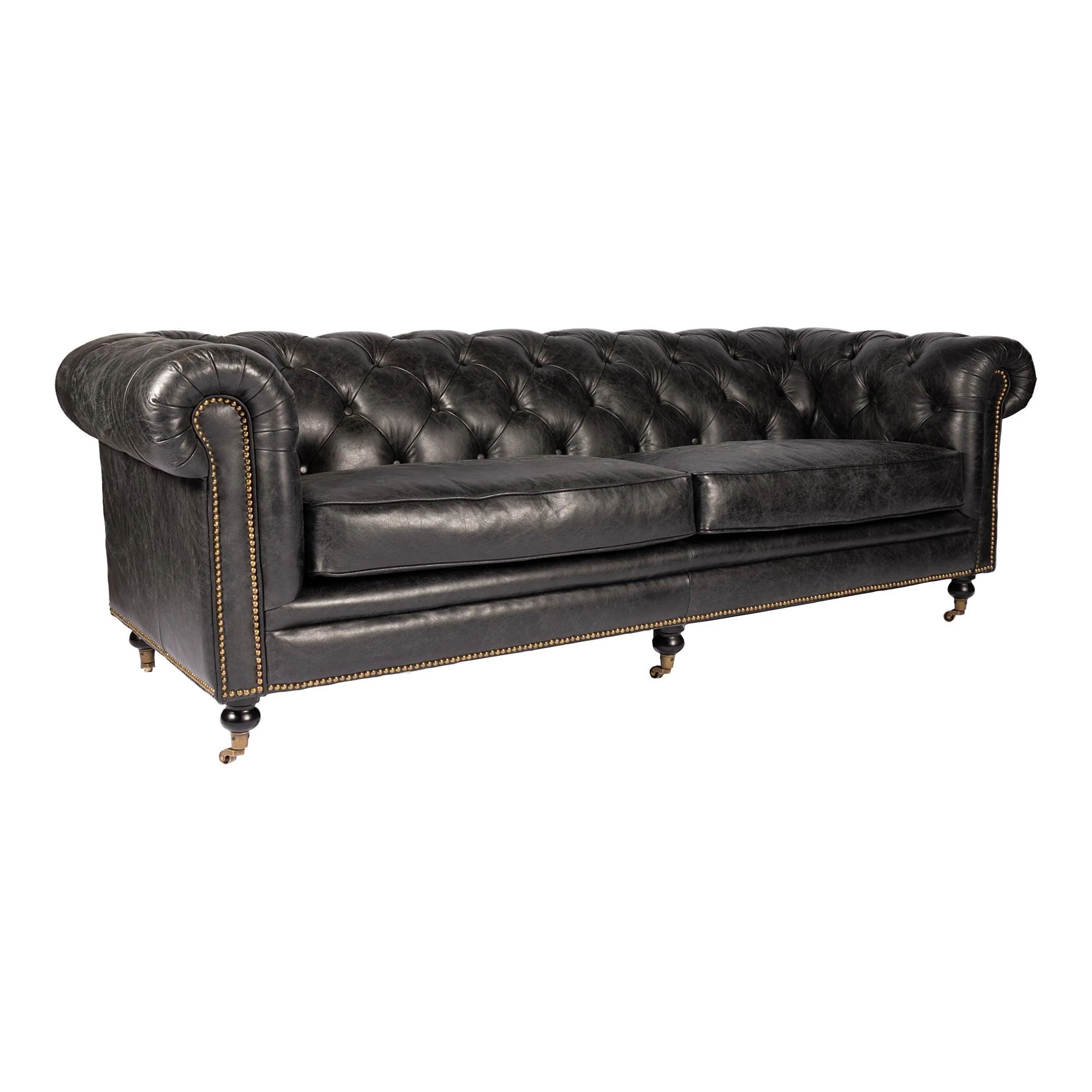 Birmingham Sofa Onyx Black Leather - Frankwebs