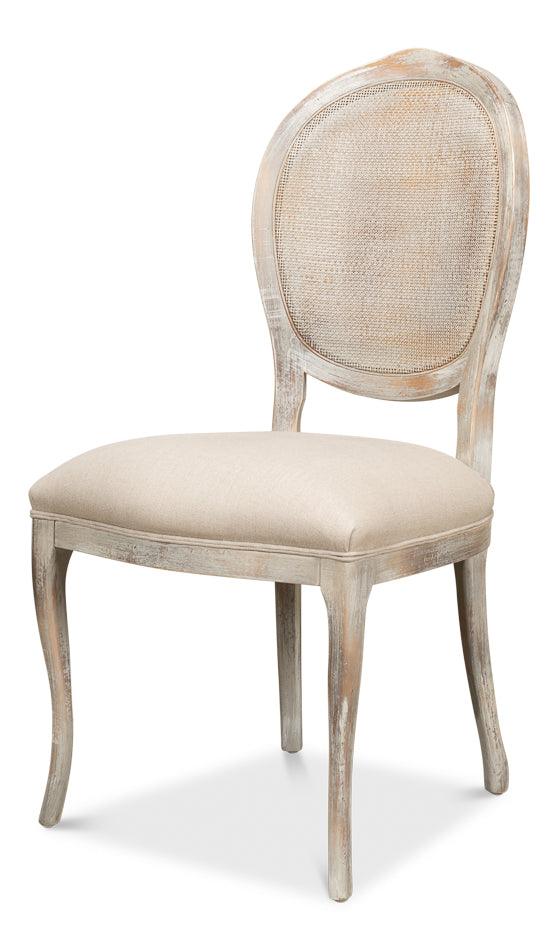 Oval Cane Back S/Chair - Grey Oak - Flax - Set of 2 - Frankwebs