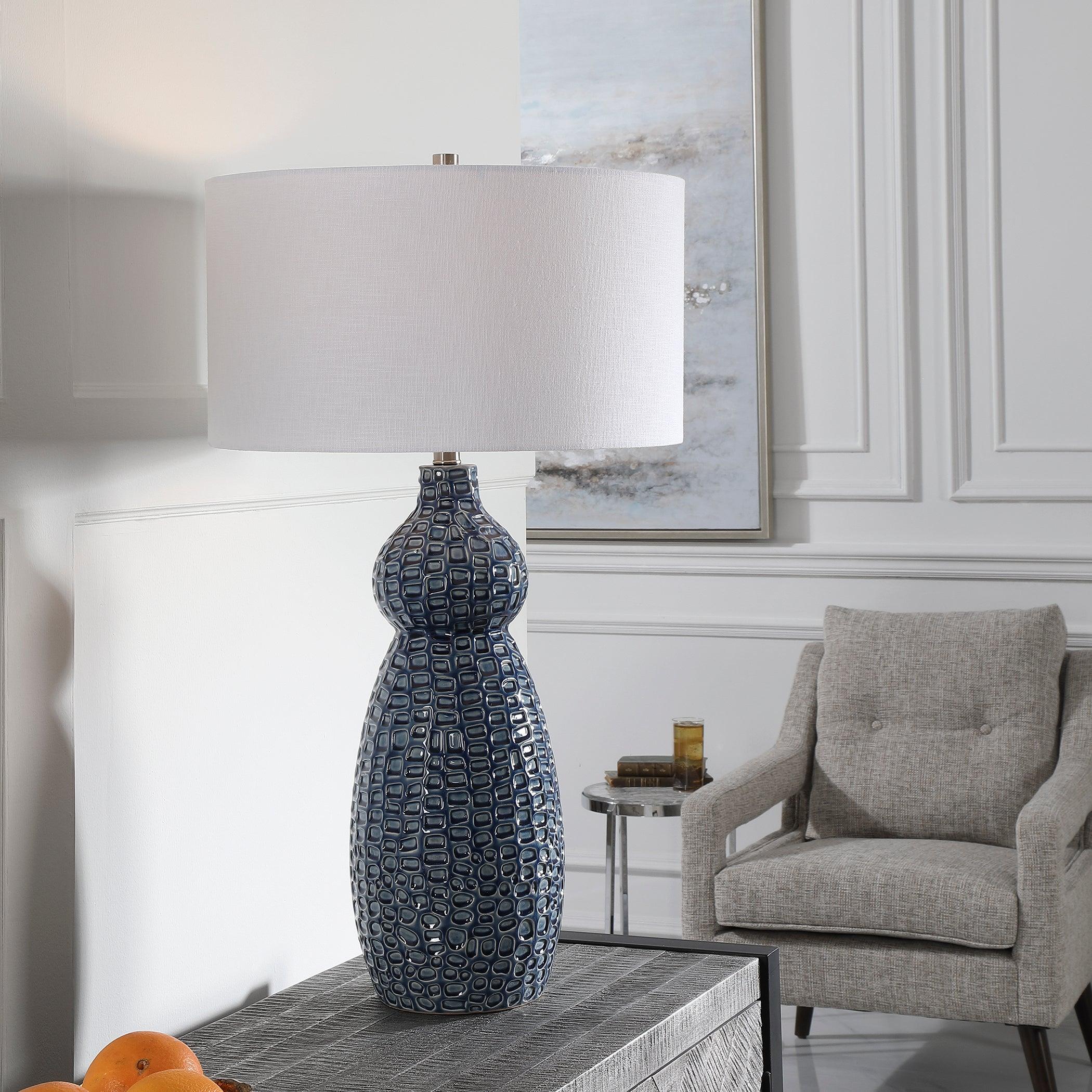 HOLLOWAY COBALT BLUE TABLE LAMP - Frankwebs