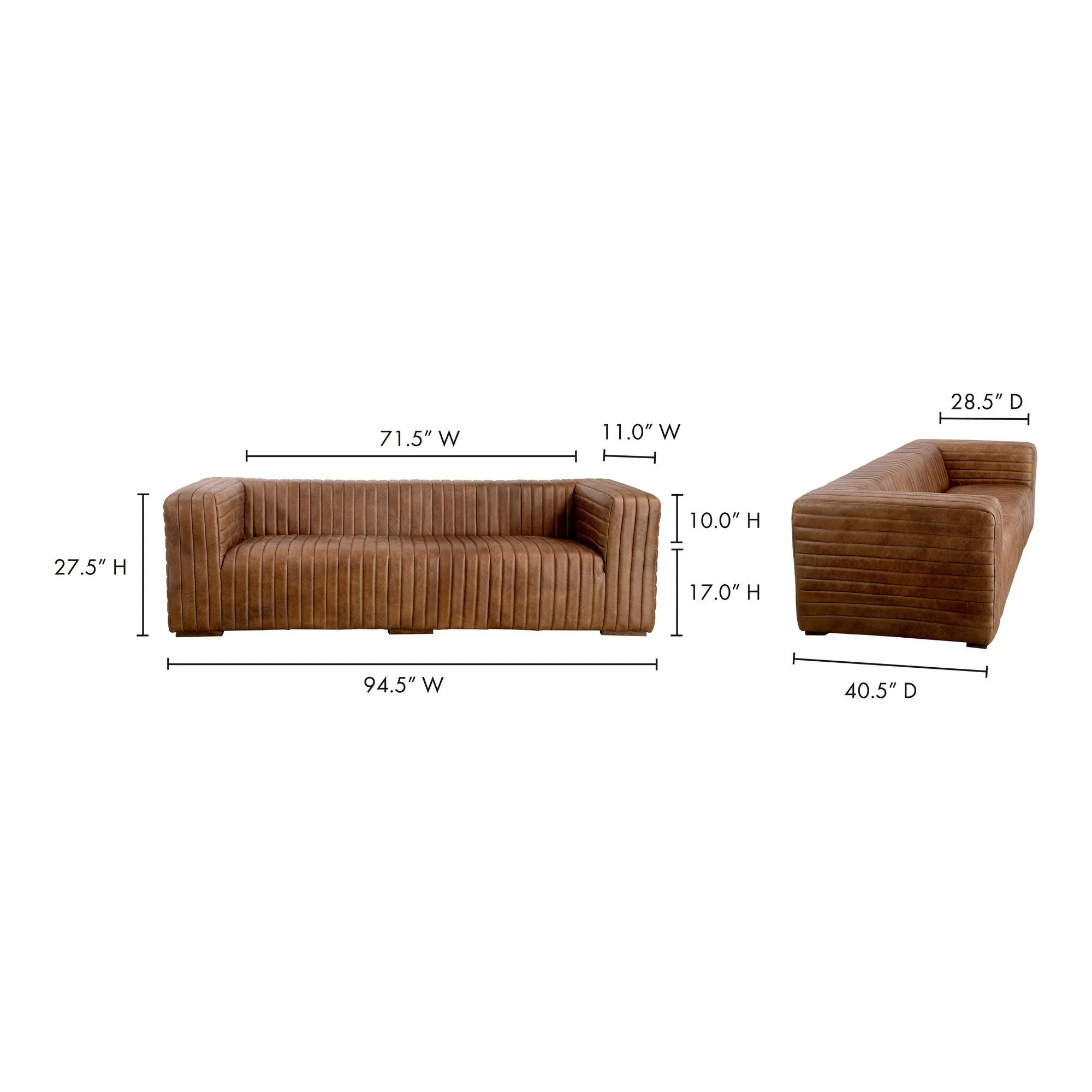 Castle Sofa Open Road Brown Leather - Frankwebs