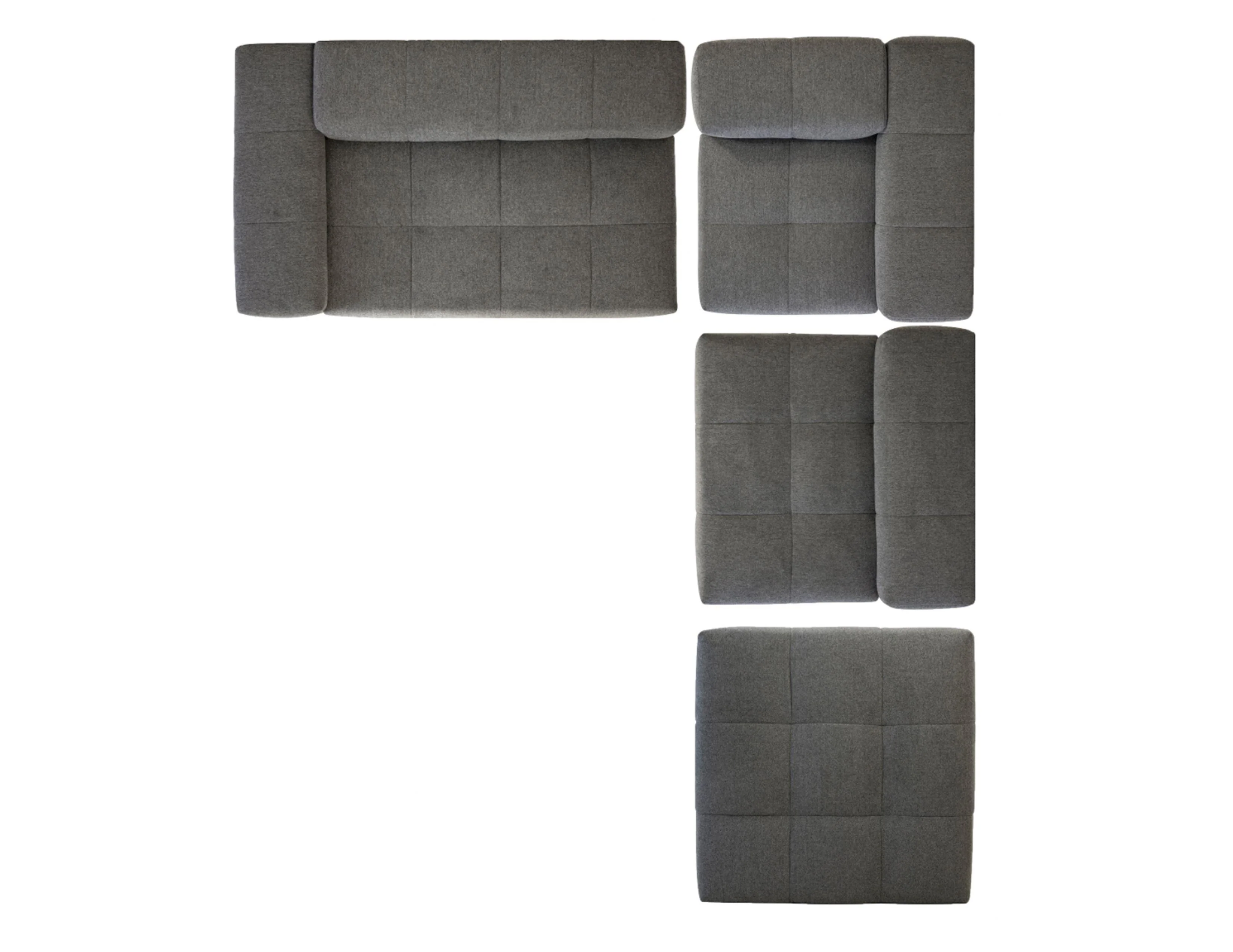 MALLOW Sectional 4-Piece (Corner, RAF, 1 Armless, Ottoman) - Frankwebs