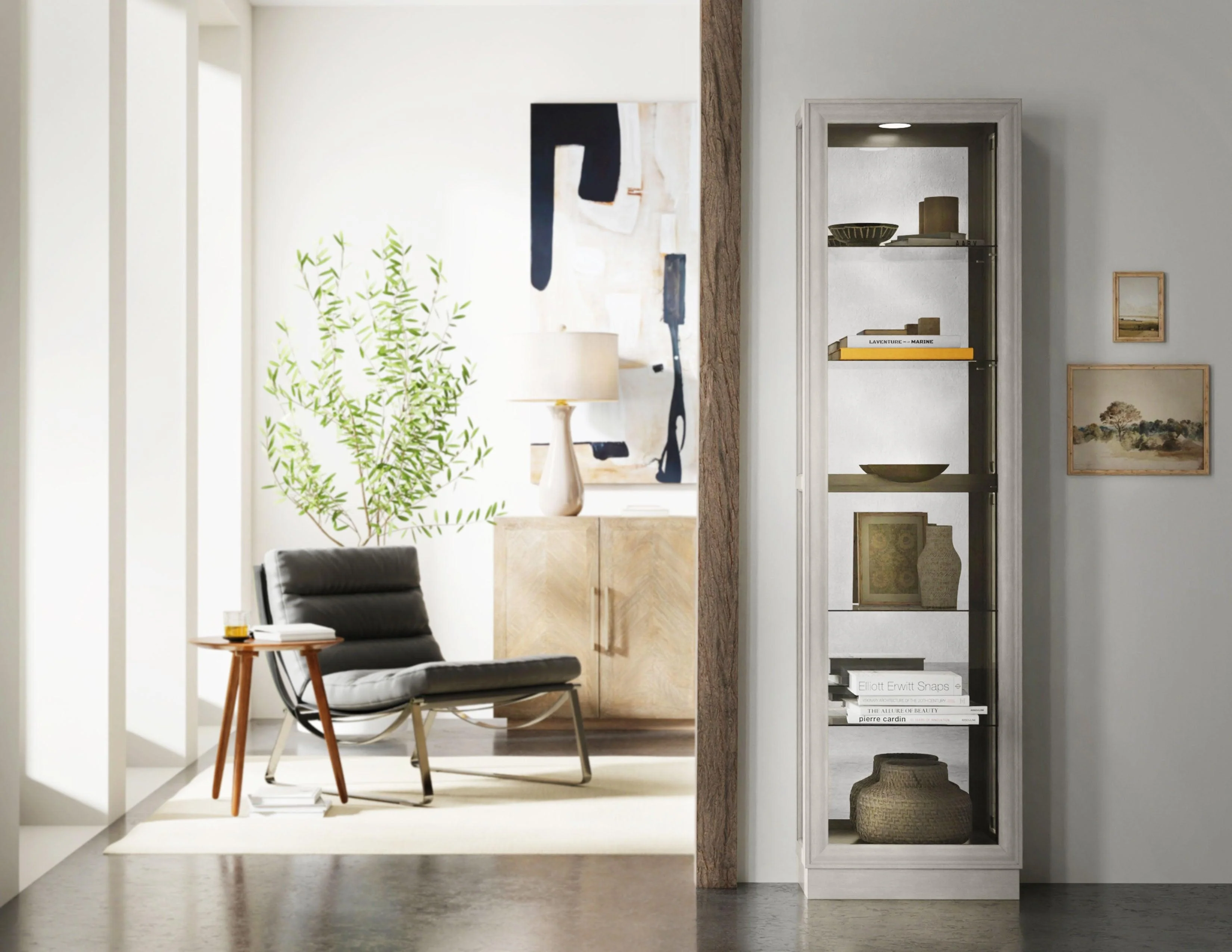 Side Entry 5 Shelf Curio Cabinet - Frankwebs