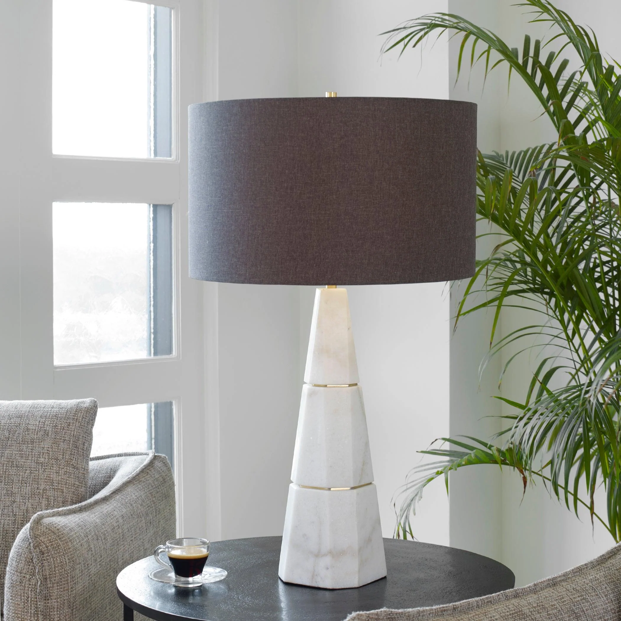CITADEL WHITE MARBLE TABLE LAMP - Frankwebs
