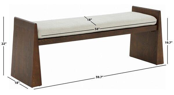 BLANCHETTE VELVET CUSHIONED WOOD BENCH - Frankwebs
