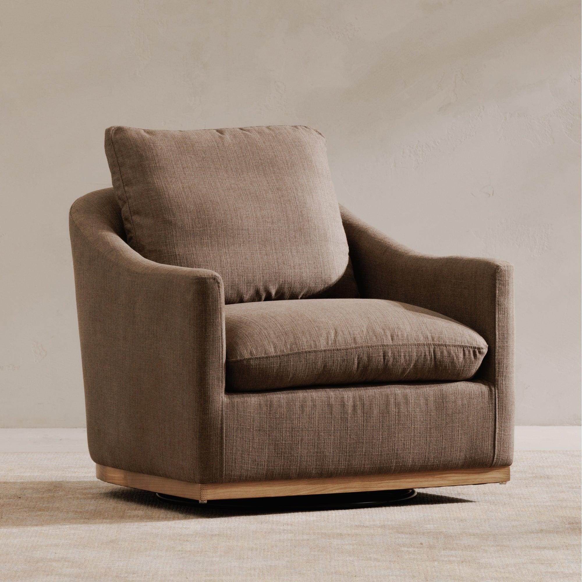 Linden Swivel Chair Soft Taupe - Frankwebs