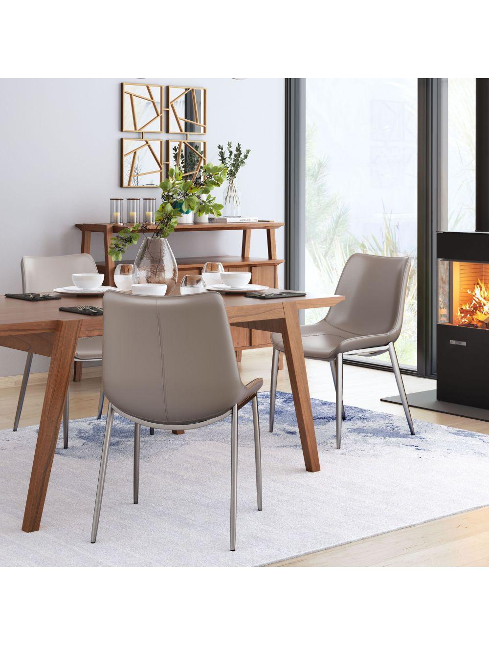 Magnus Dining Chair (Set of 2) Gray & Silver - Frankwebs