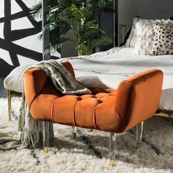 EUGENIE TUFTED VELVET BENCH - Frankwebs