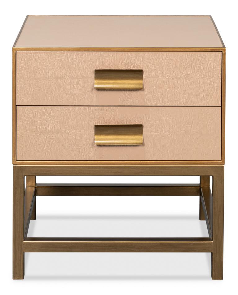 Gideon Shagreen Side Table - Mushroom - Frankwebs