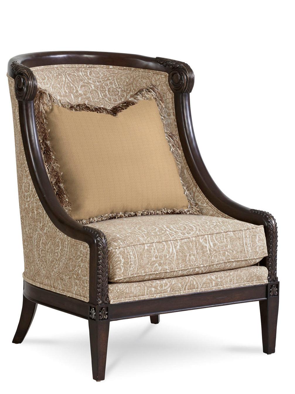 Giovanna Azure Carved Wood Accent Chair - Frankwebs