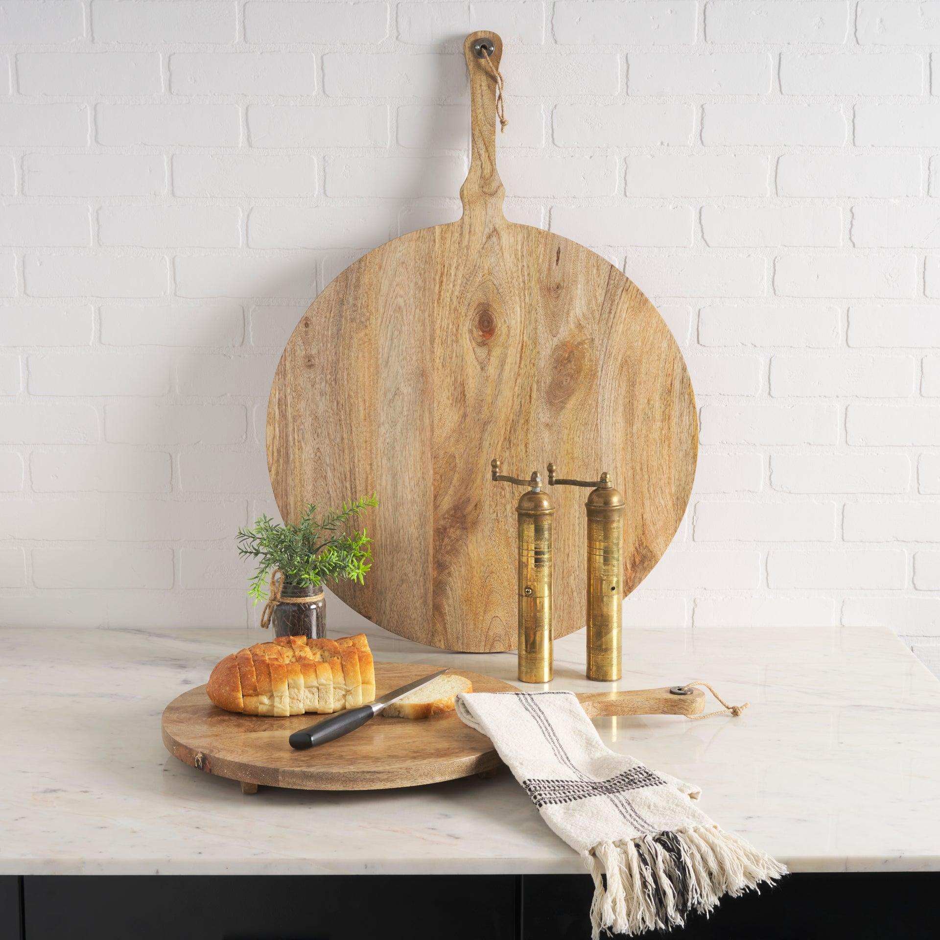 Karana Natural Solid Wood Round Serving Boards - Frankwebs