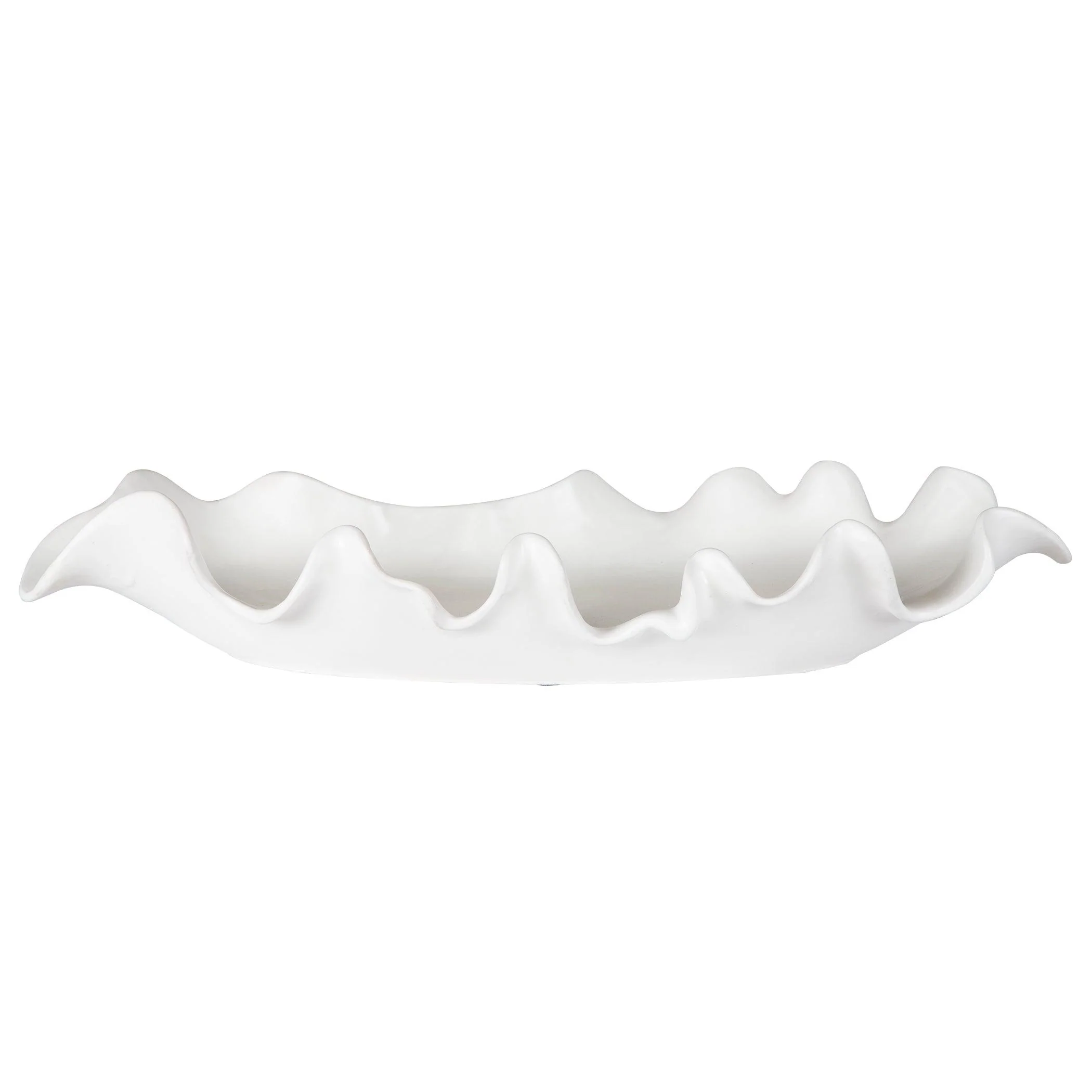 RUFFLED FEATHERS MODERN WHITE BOWL - Frankwebs