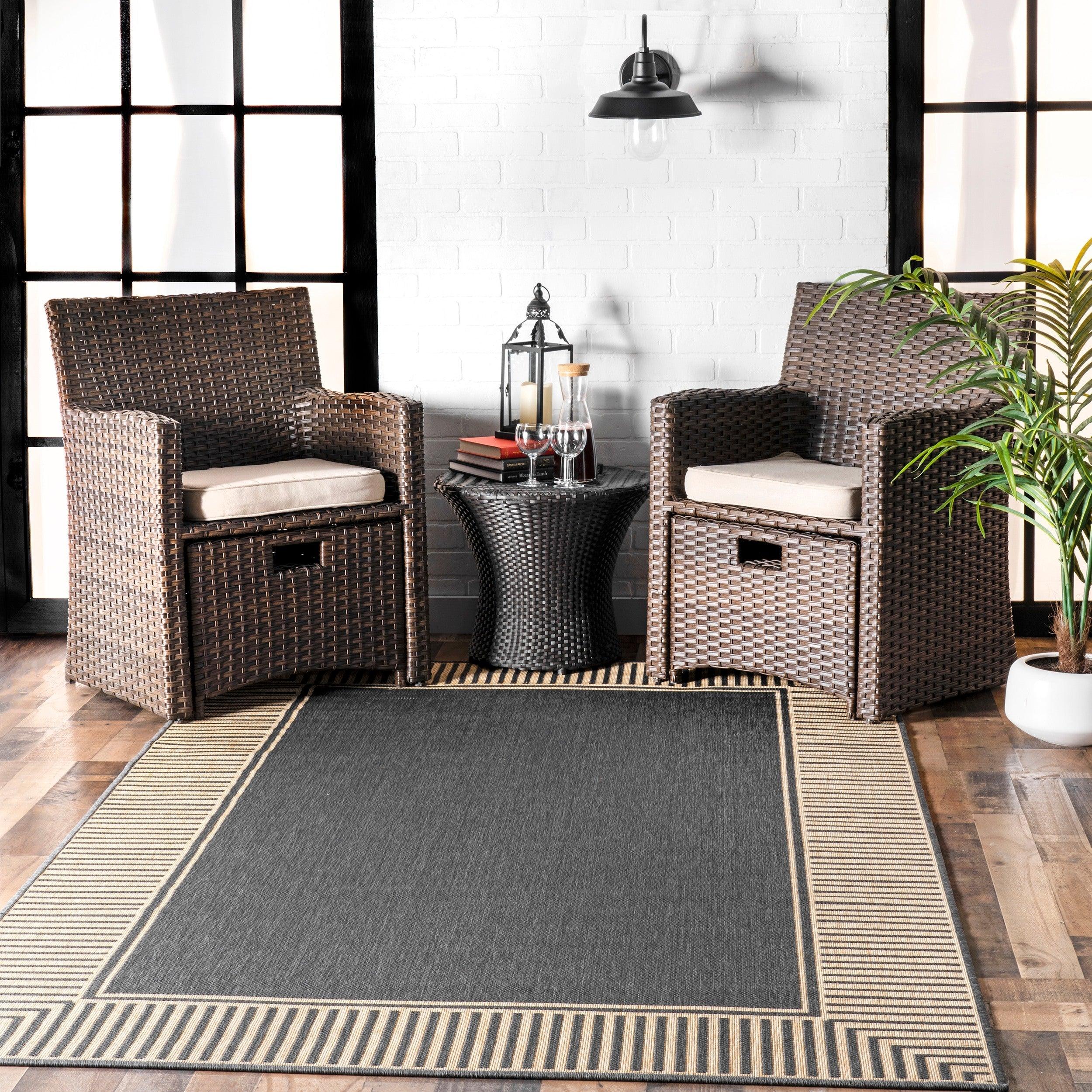 Asha Simple Border Indoor/Outdoor Area Rug - Frankwebs