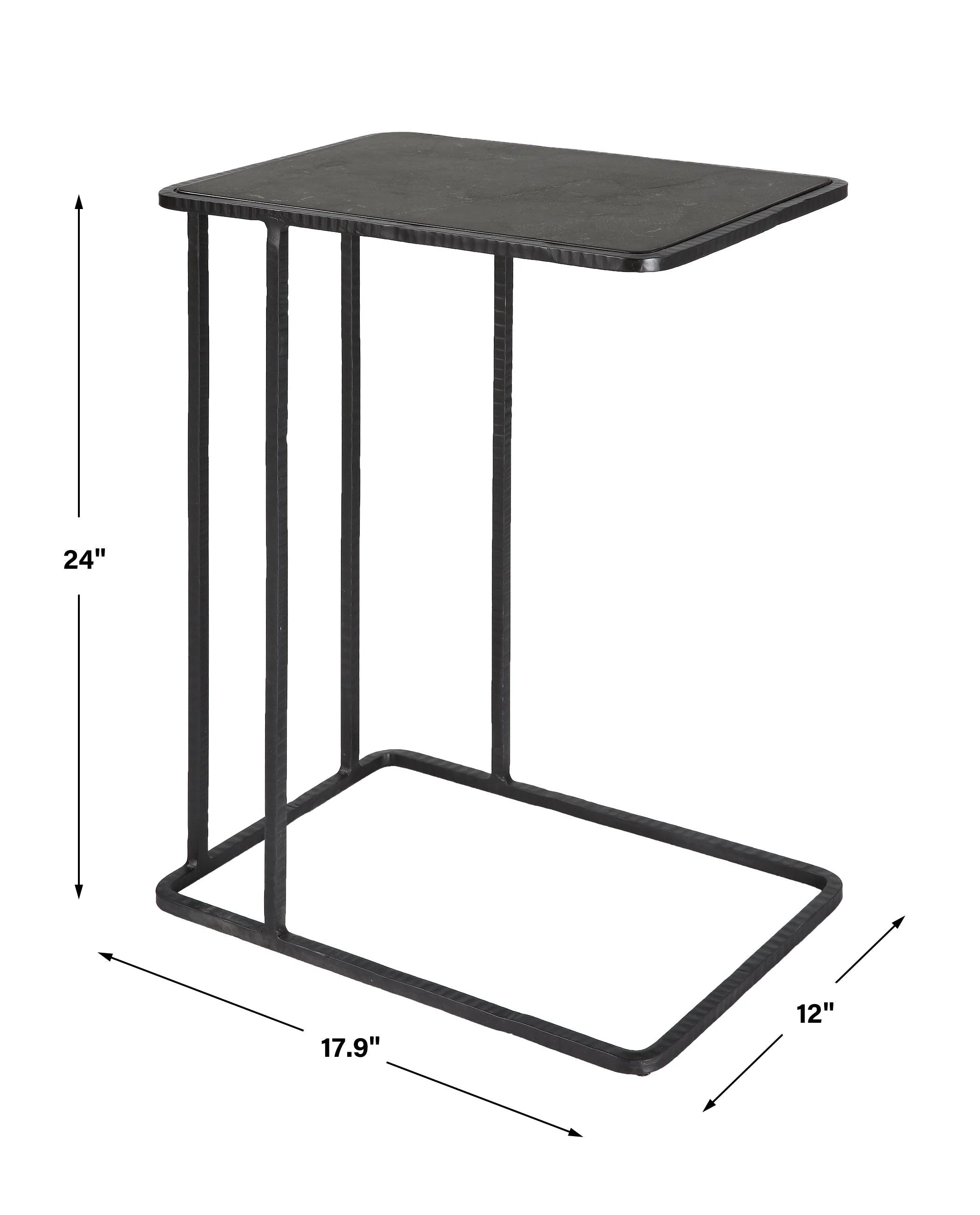 Cavern Stone & Iron Accent Table - Frankwebs