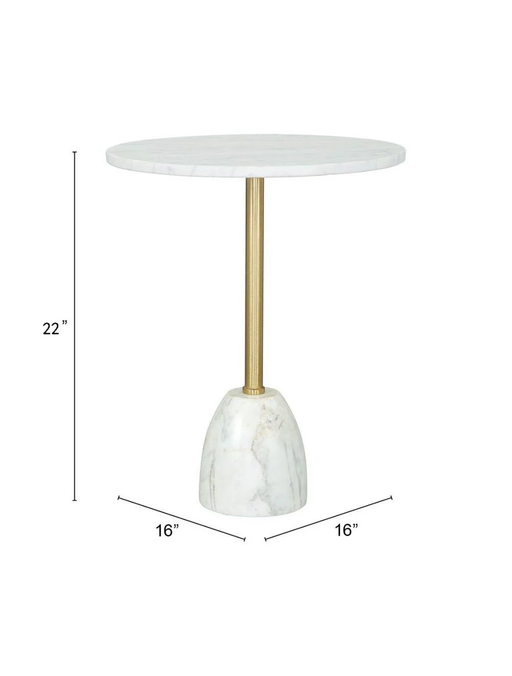 Cynthia Side Table White & Gold - Frankwebs