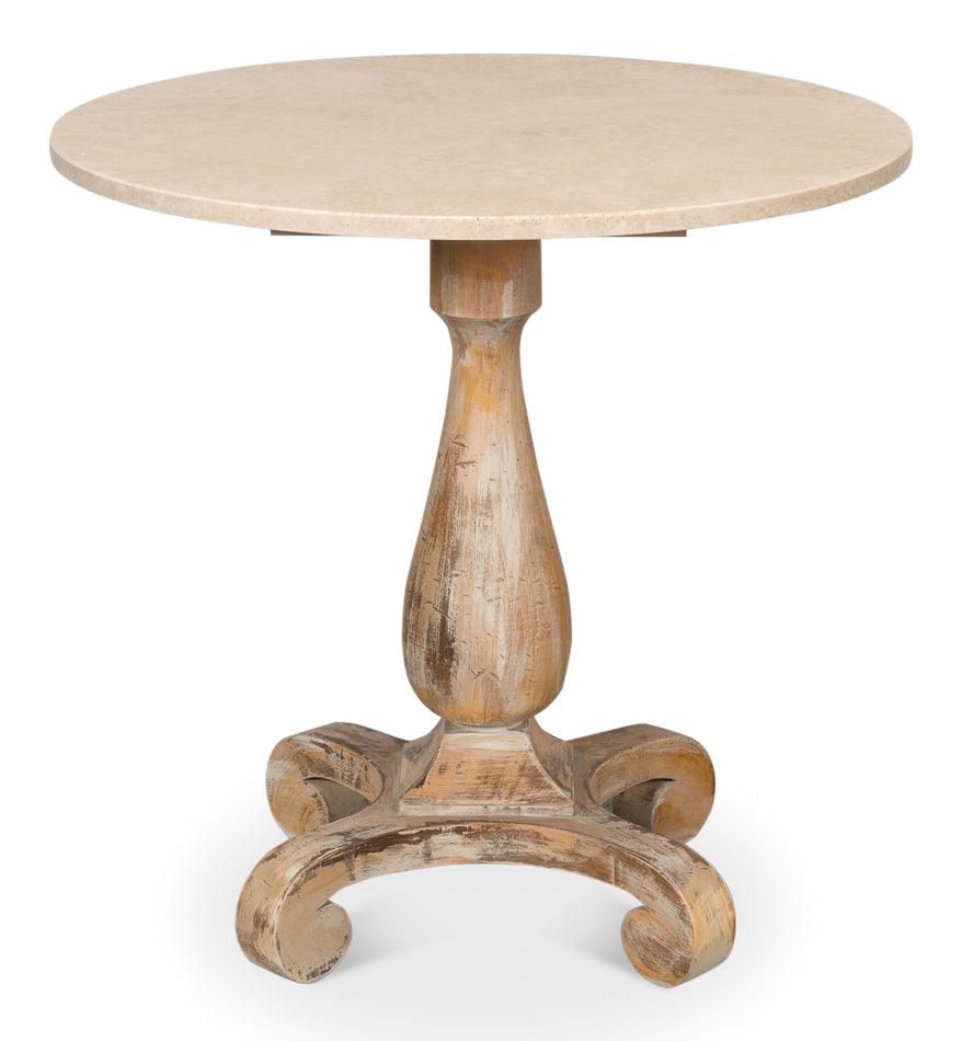 Bistro Table - Ant. Oak Shiny Trav.Top - Frankwebs