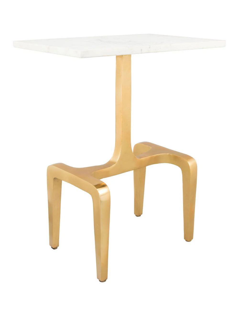 Clement Marble Side Table White & Gold - Frankwebs