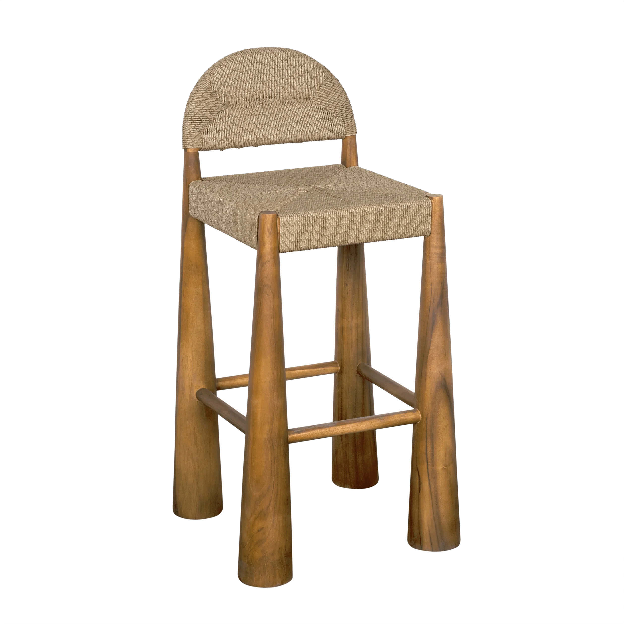 Laredo Bar Stool, Teak with Synthetic Woven - Frankwebs