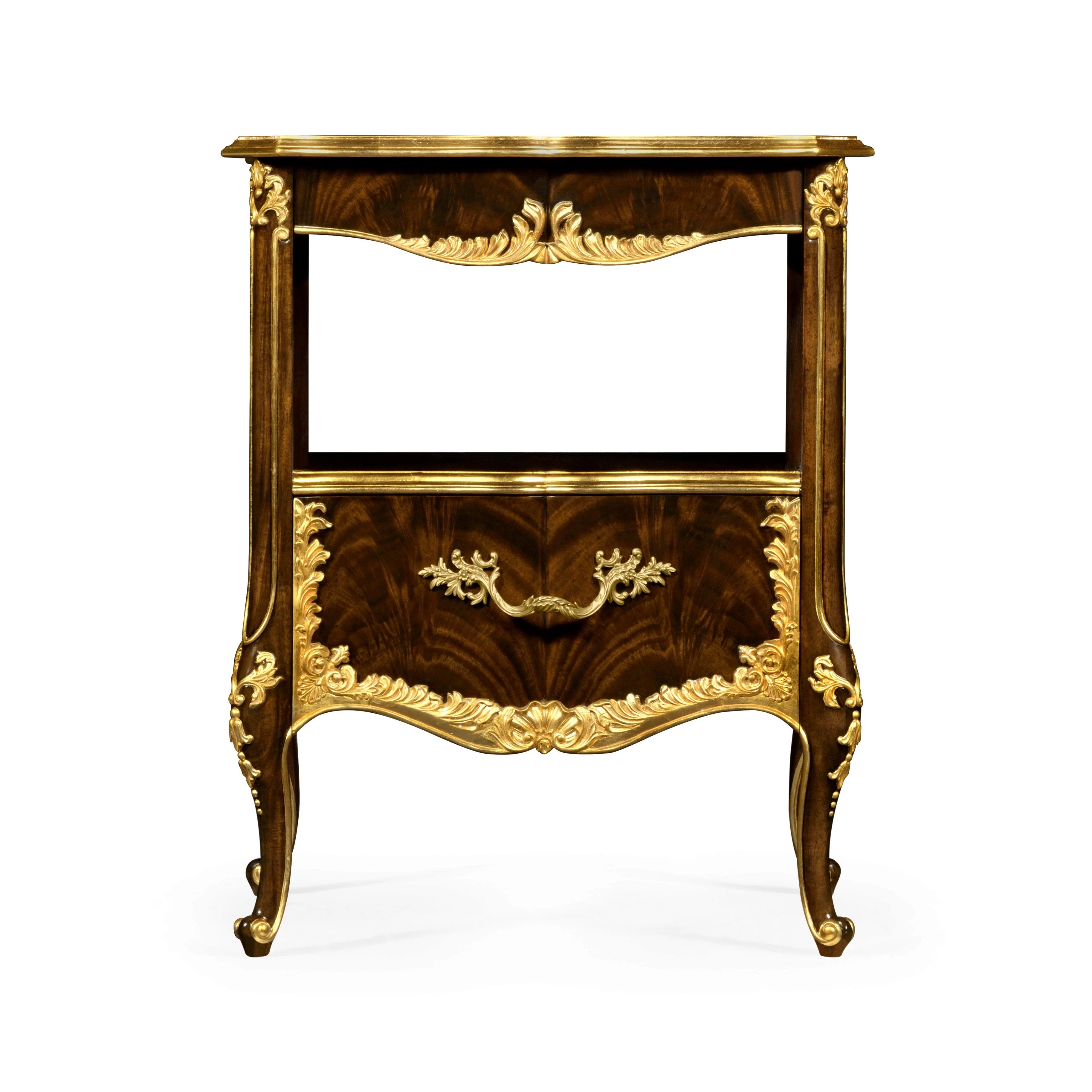 Country Farmhouse Mahogany & Gilded Nightstand - Frankwebs